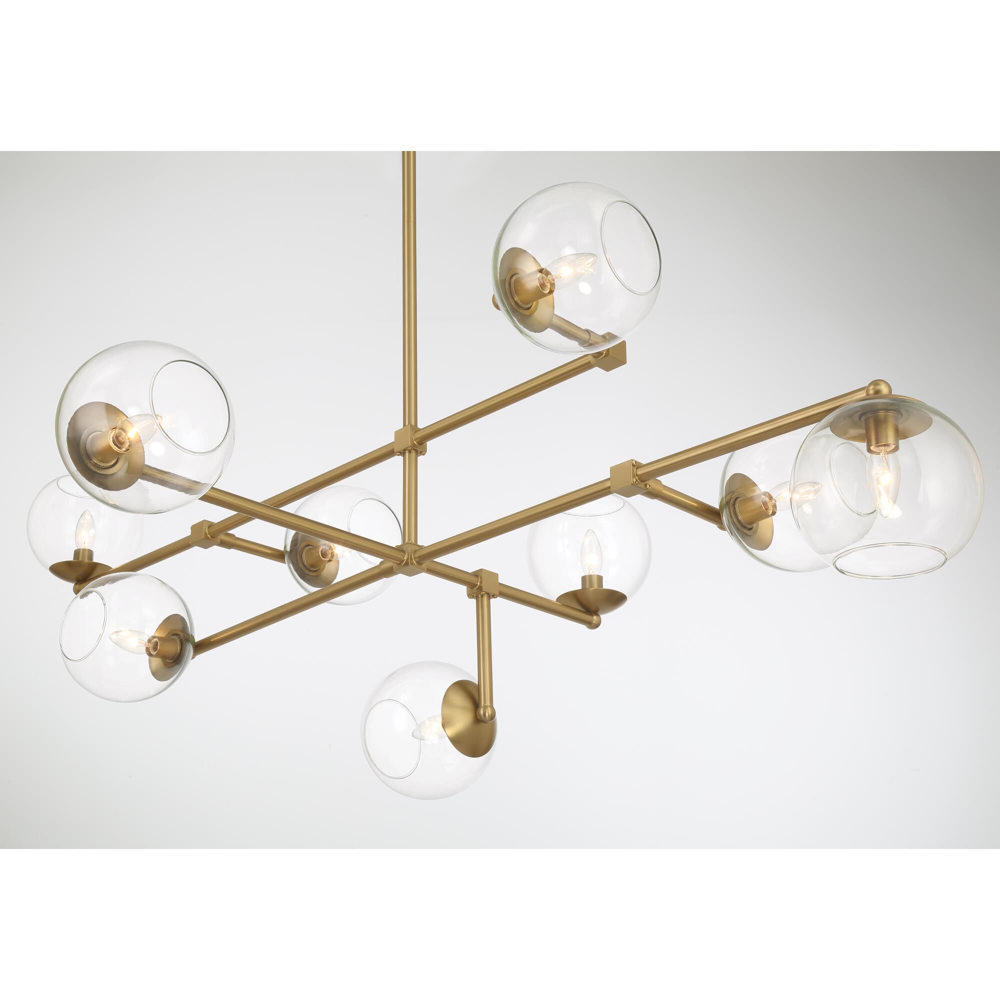 Shown in Signature Brass finish and Clear glass