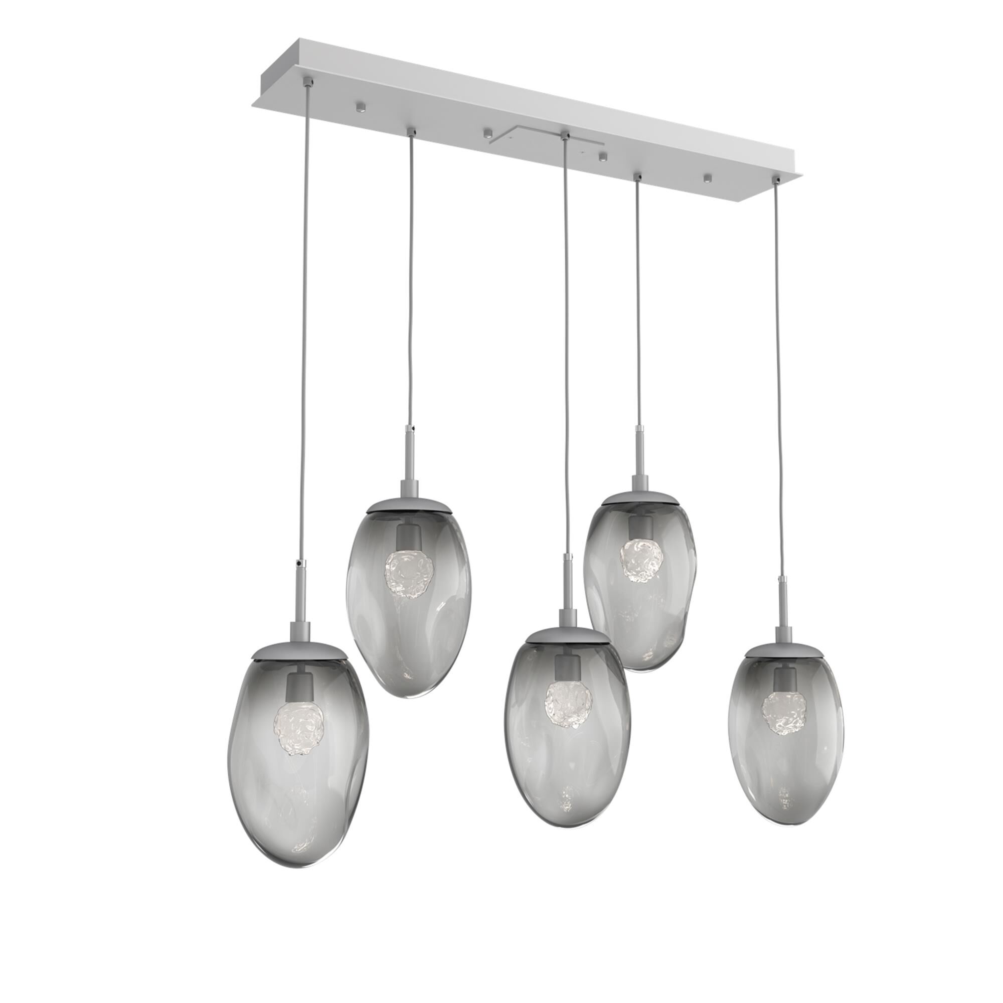 Shown in Classic Silver finish and Floret Inner And Smoke Outer glass