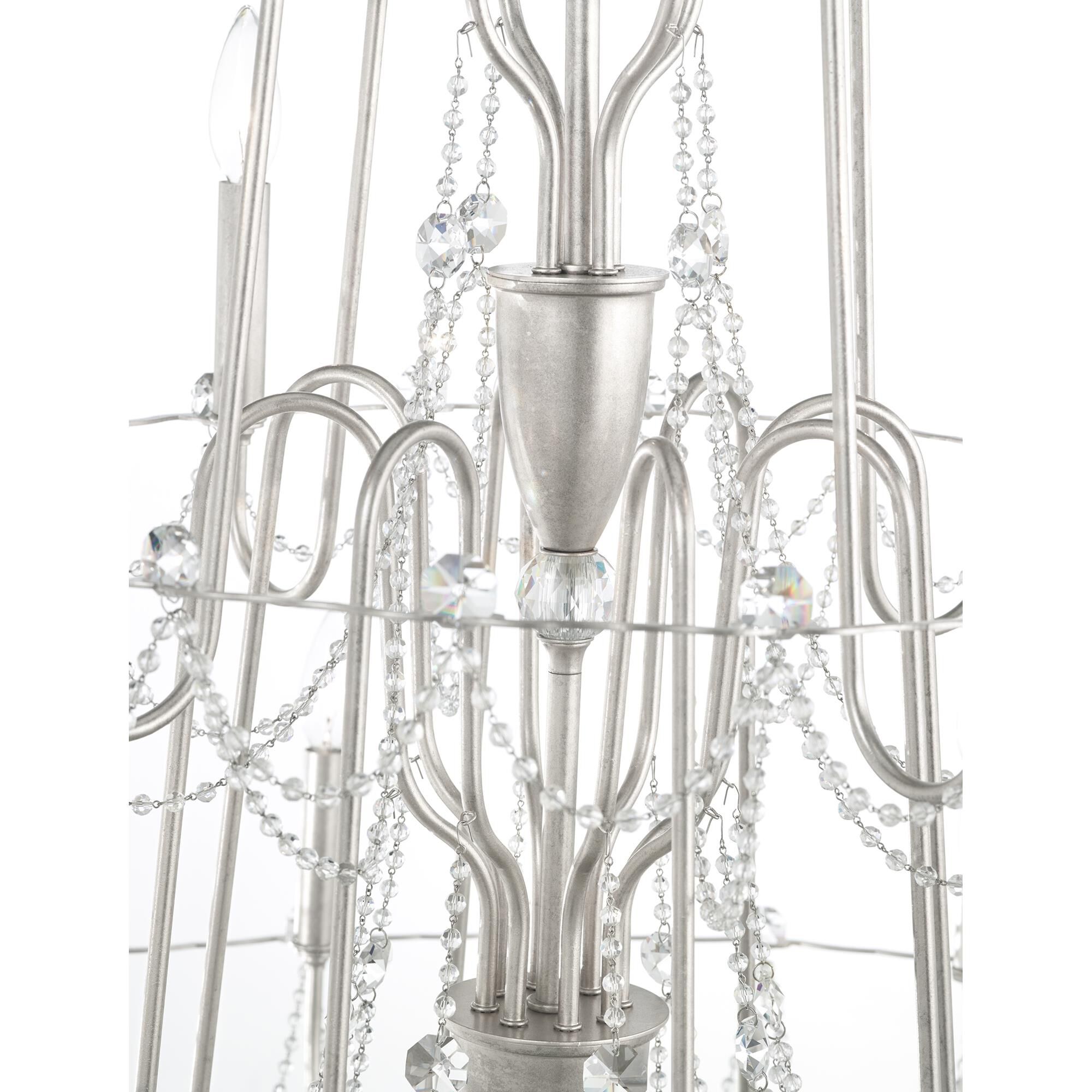 Shown in Antique Silver finish and Clear Optic crystal