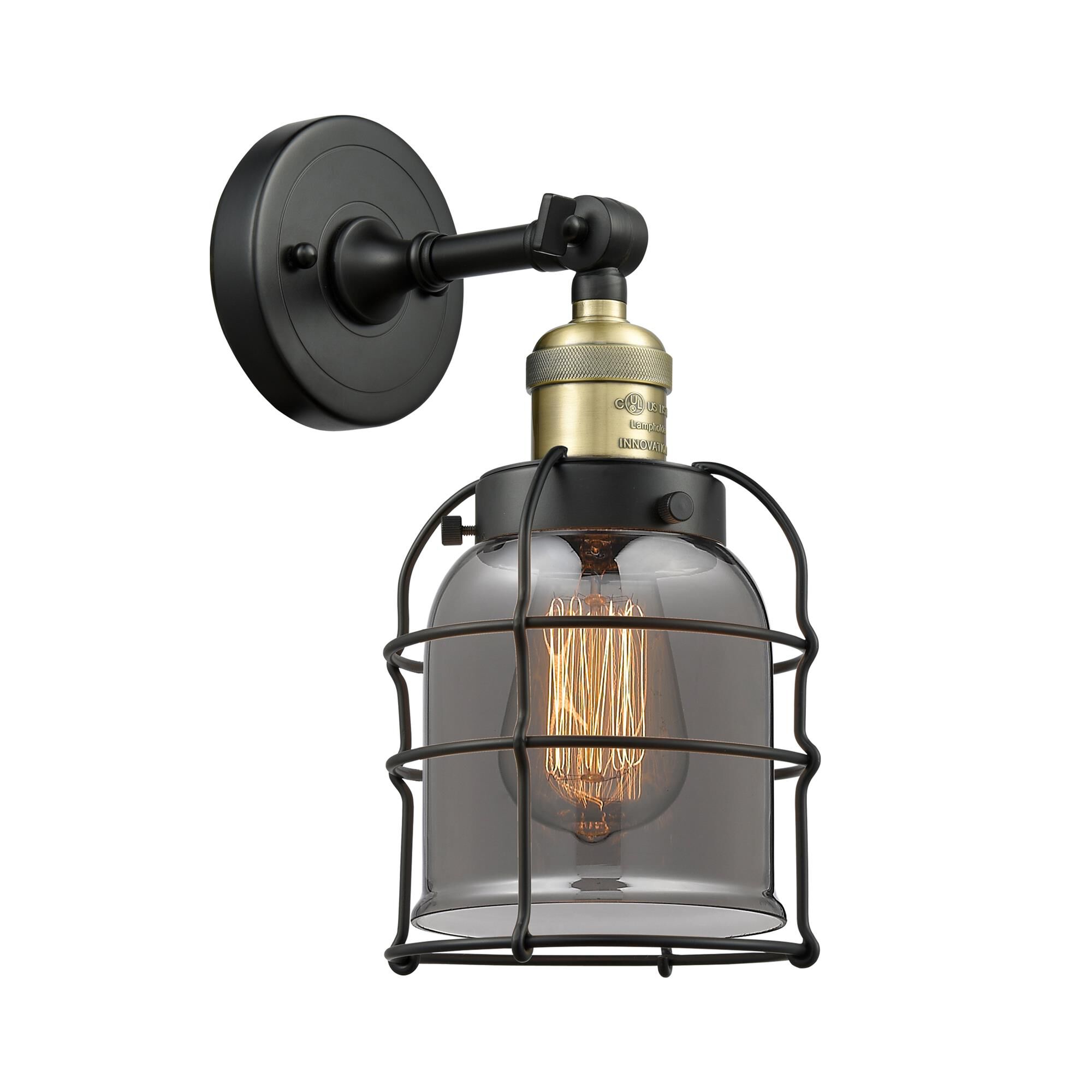 Shown in Black Antique Brass finish and Plated Smoke glass