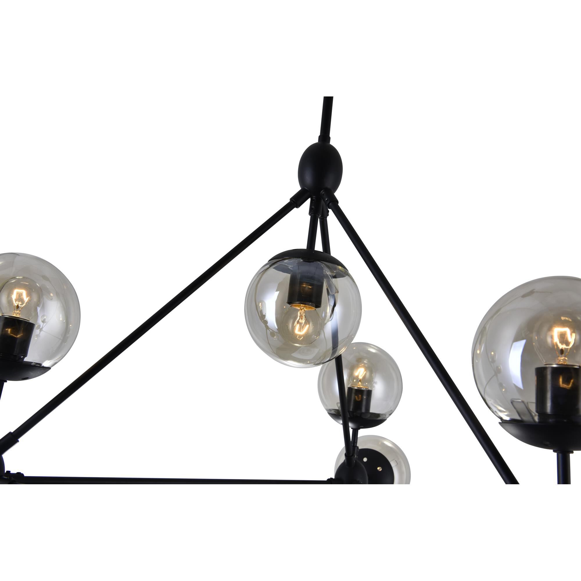 Shown in Black finish and Clear shade