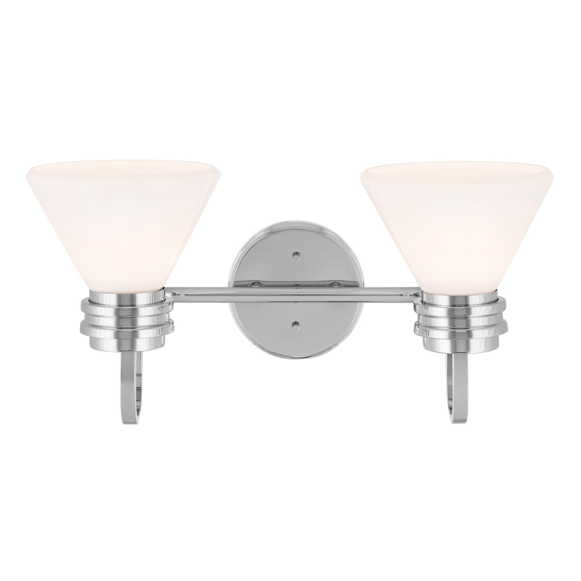 Shown in Chrome finish and Opal glass
