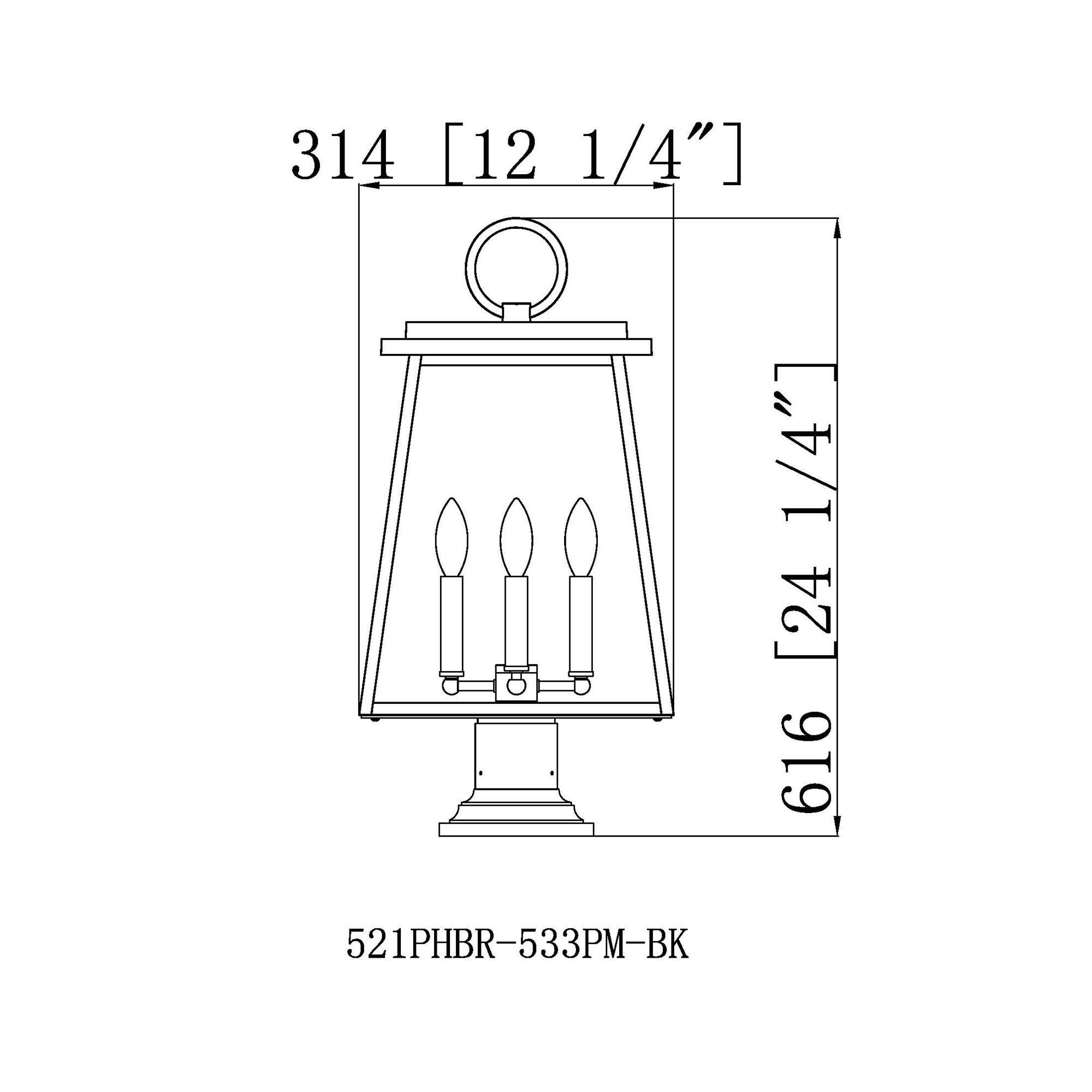 Shown in Black finish and Clear Beveled glass