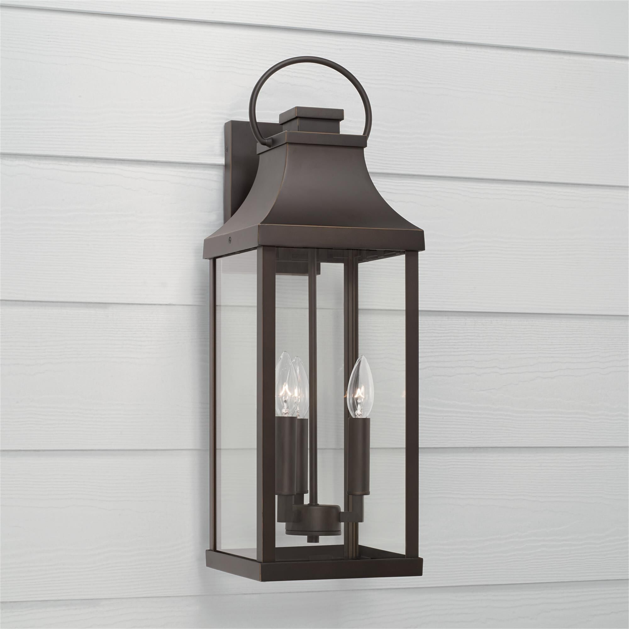 Shown in Oiled Bronze finish and Clear glass