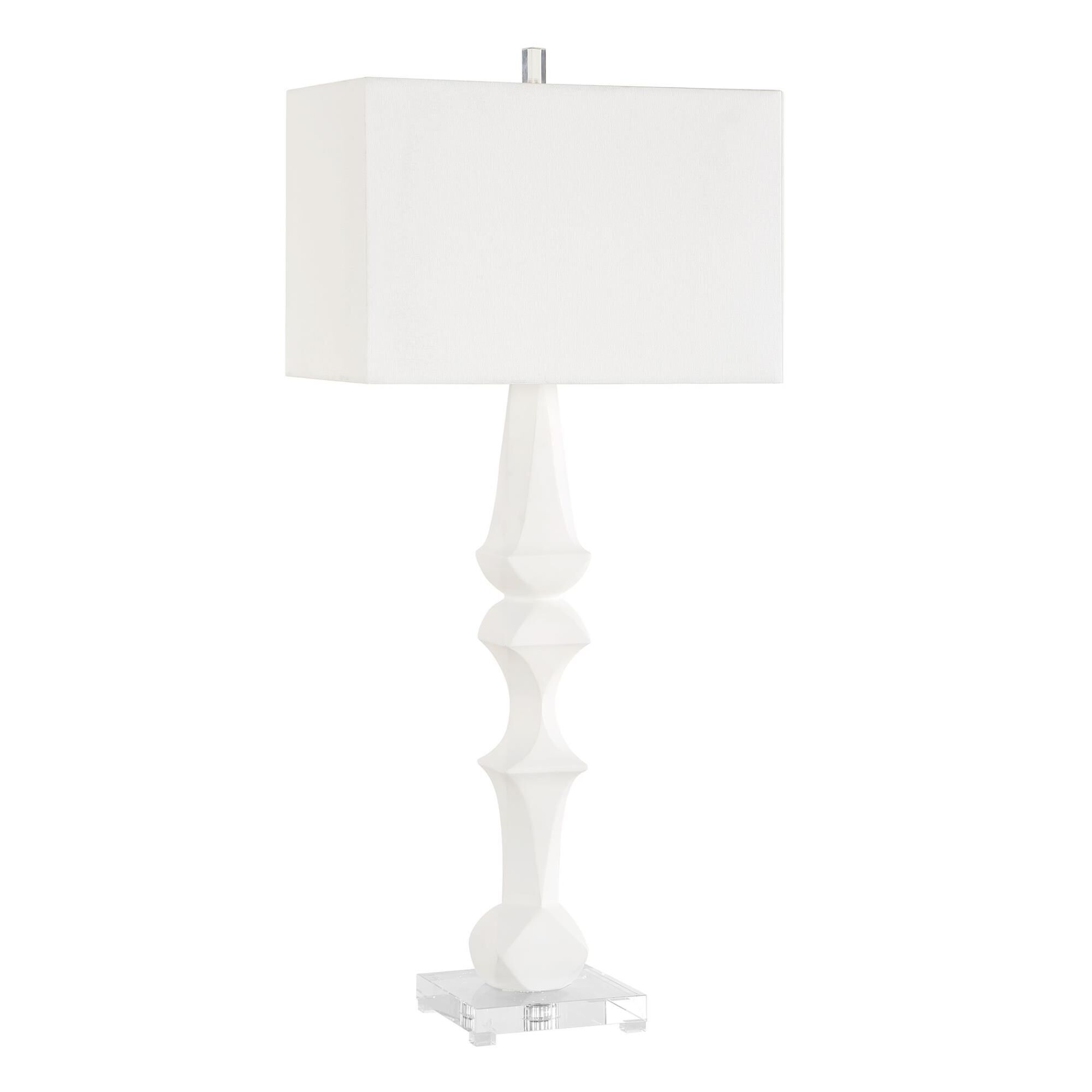 Shown in White finish and Rectangular Hardback shade