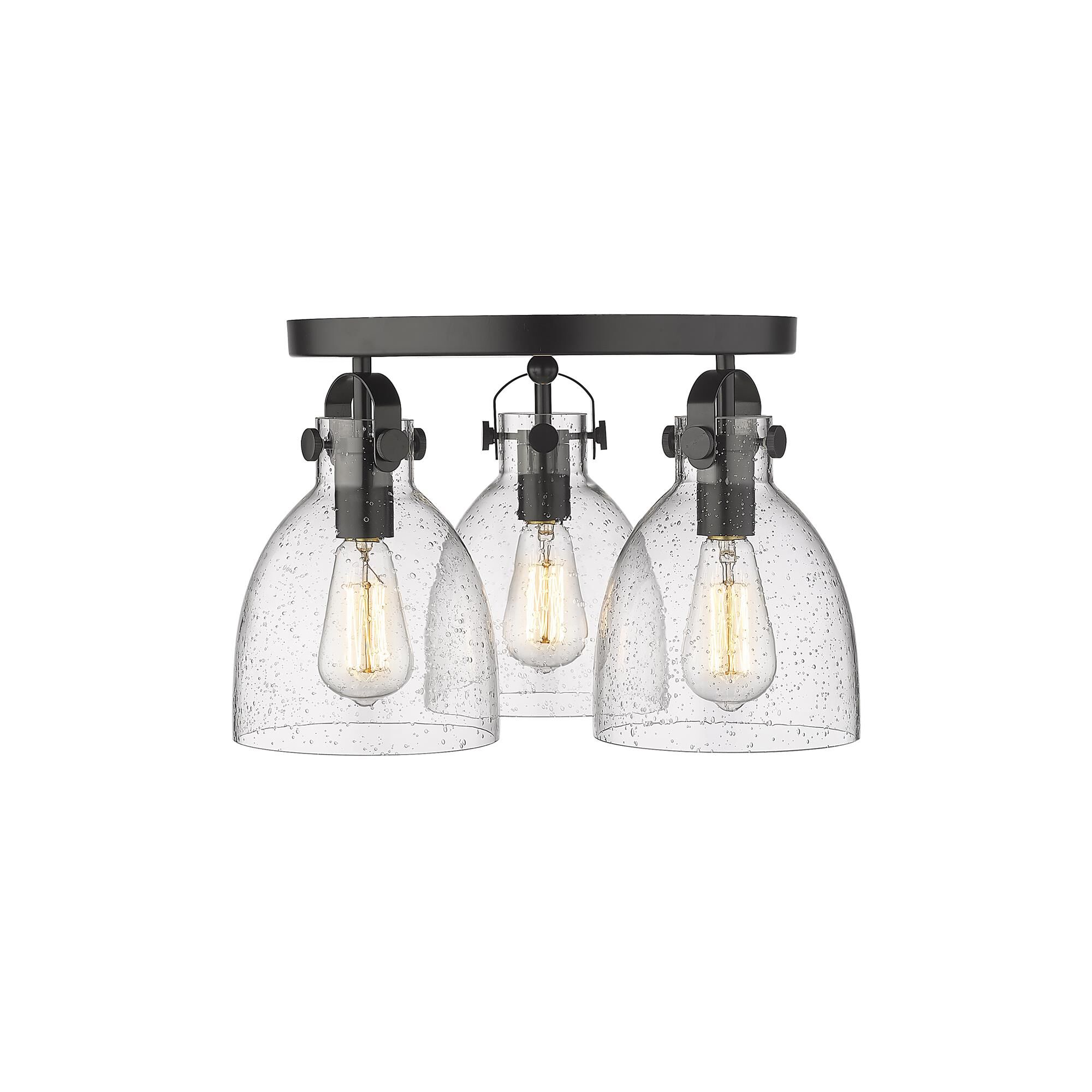 Shown in Matte Black finish and Seedy glass
