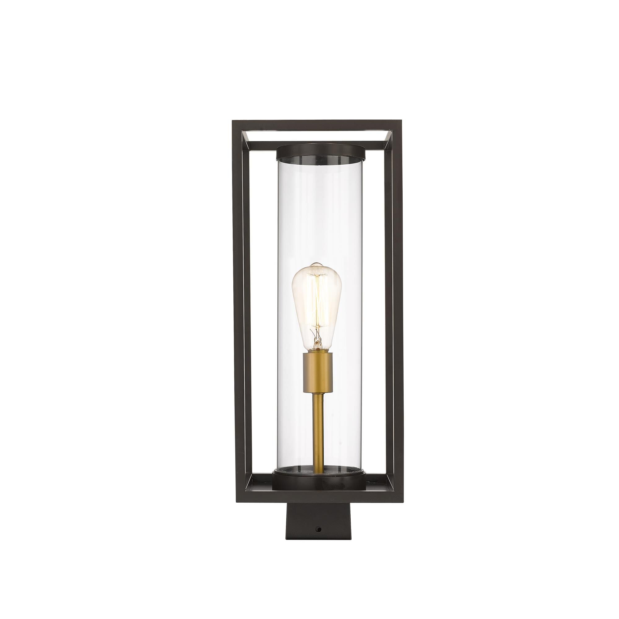 Shown in Deep Bronze + Outdoor Brass finish and Glass shade