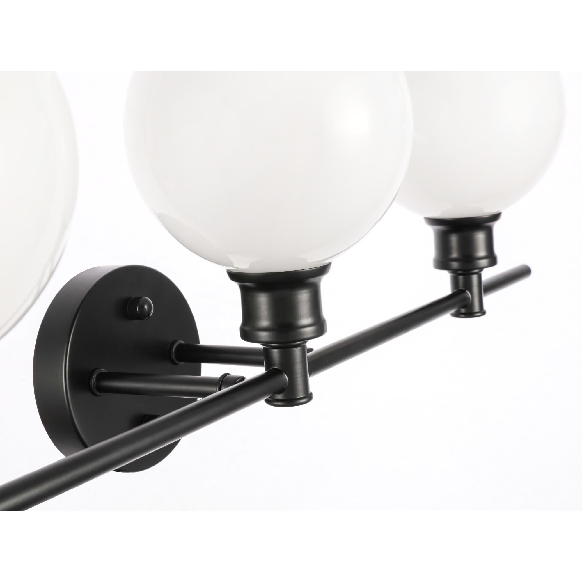 Shown in Black finish and Frosted White  glass