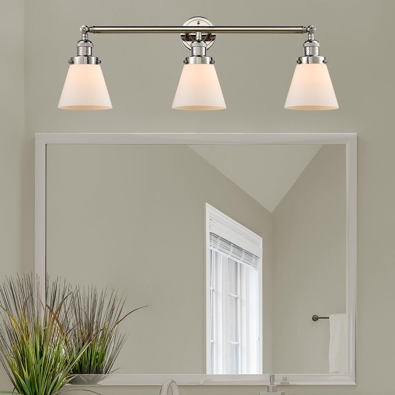 Bruno Marashlian Small Cone 30 Inch 3 Light Bath Vanity Light by Innovations Lighting