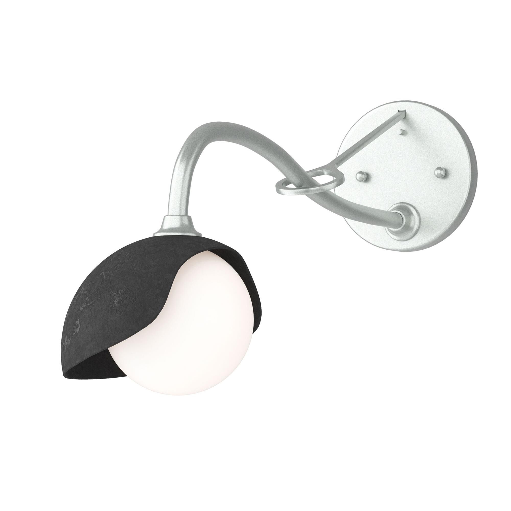 Shown in Vintage Platinum finish and Opal glass and Black (10) accent