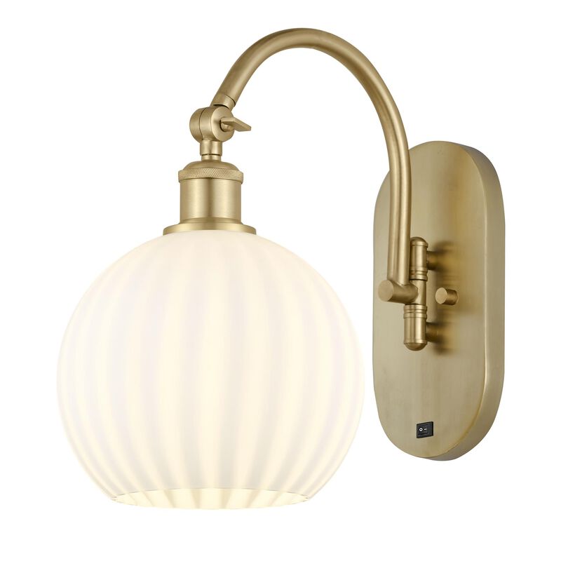 Bruno Marashlian White Venetian 8 Inch Wall Swing Lamp by Innovations Lighting