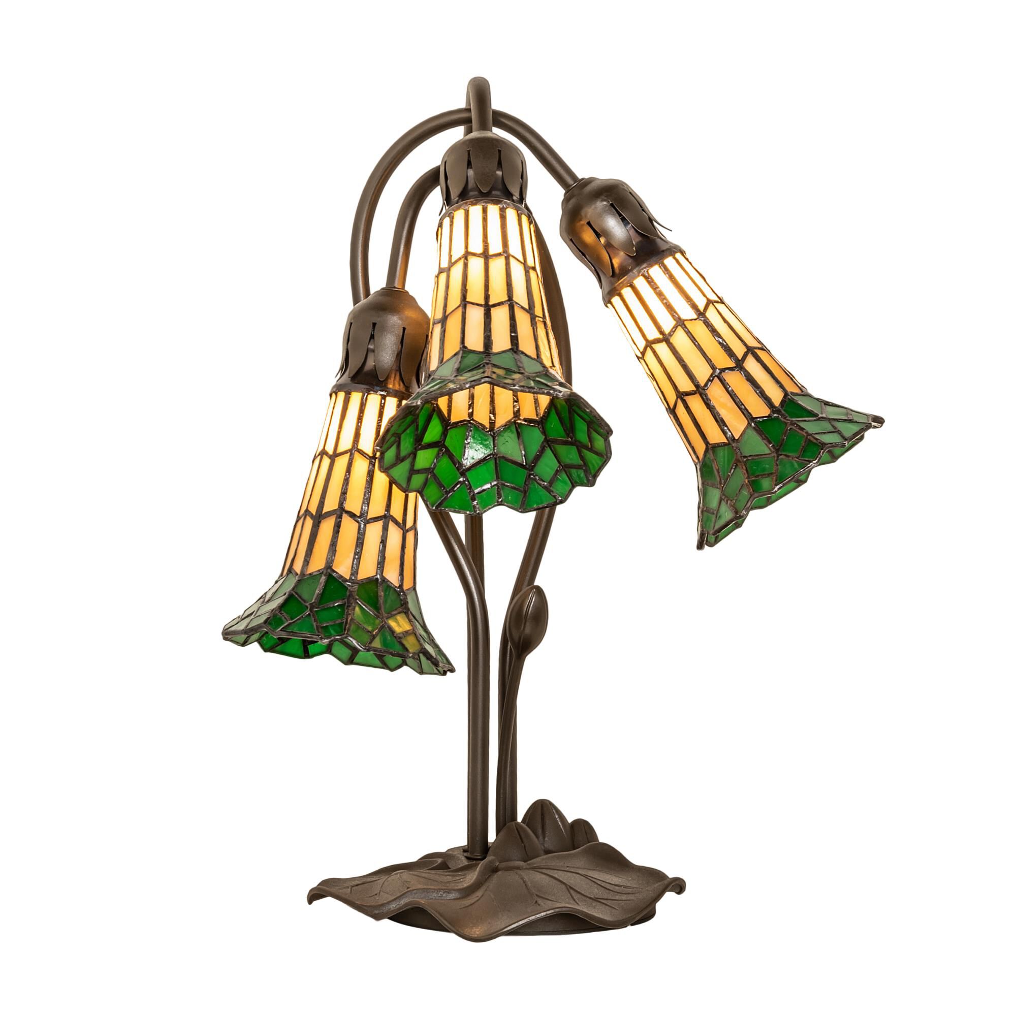 Stained Glass Pond Lily 16 Inch Accent Lamp by Meyda Lighting