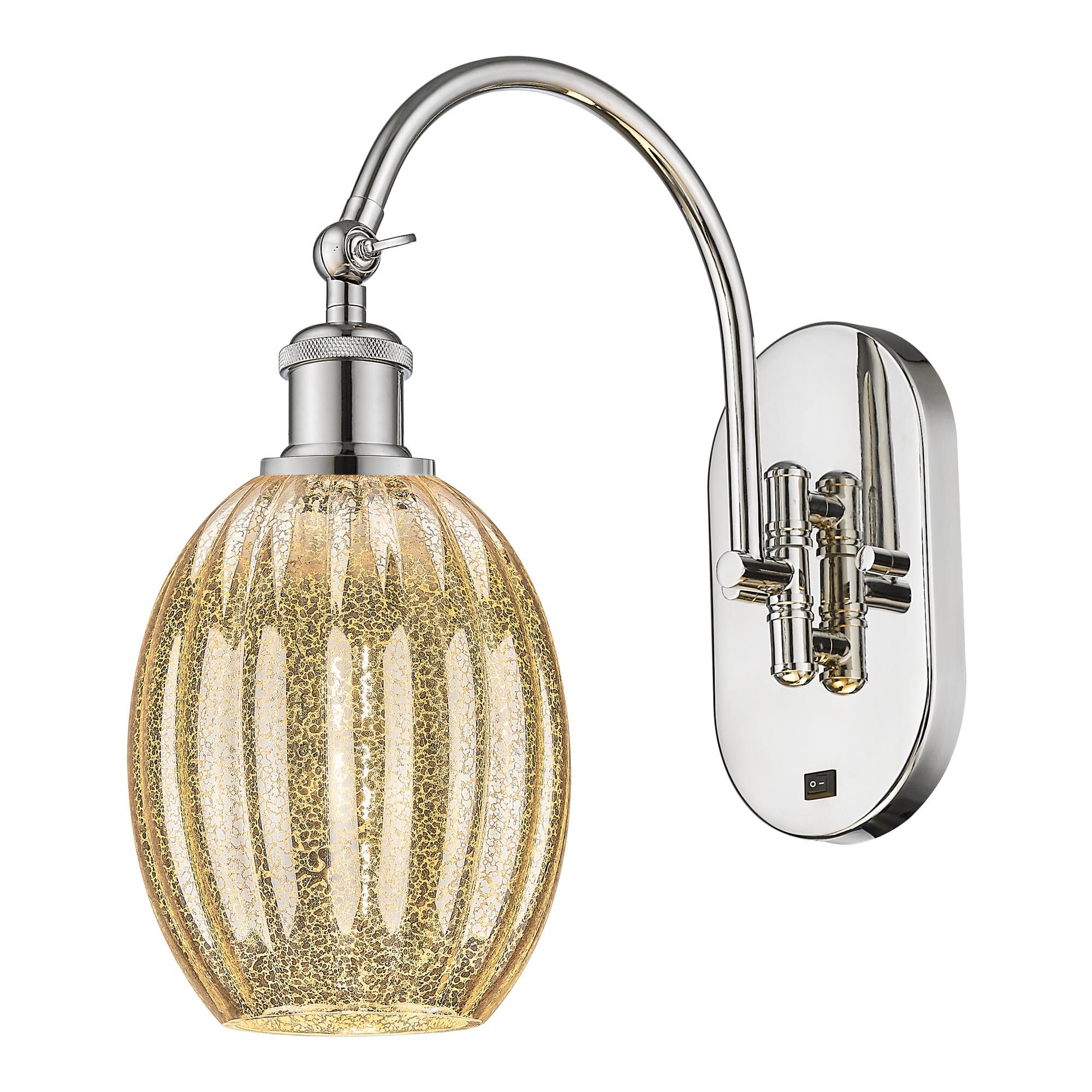 Shown in Polished Nickel finish and Mercury glass