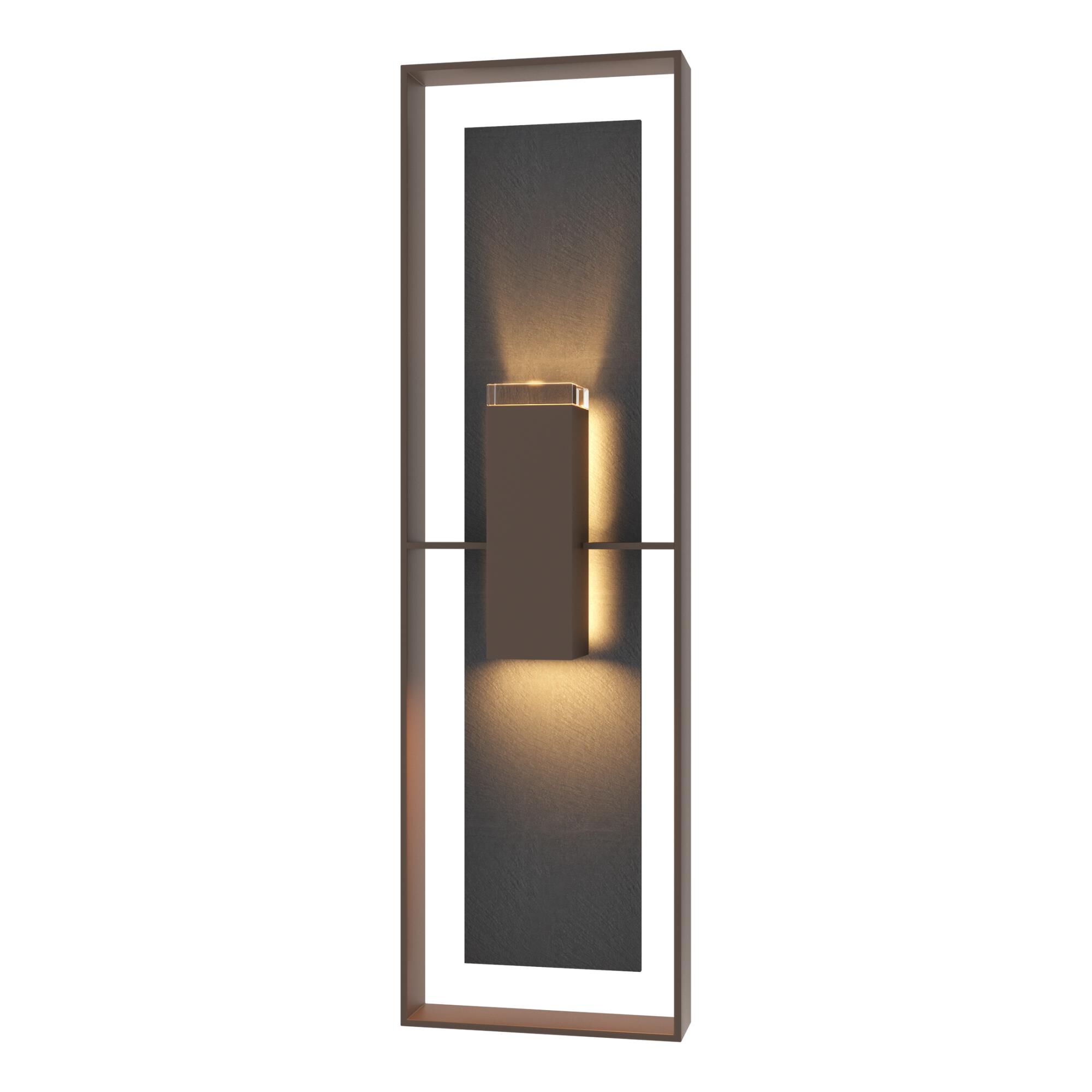 Shown in Coastal Bronze finish and Clear glass and Slate accent