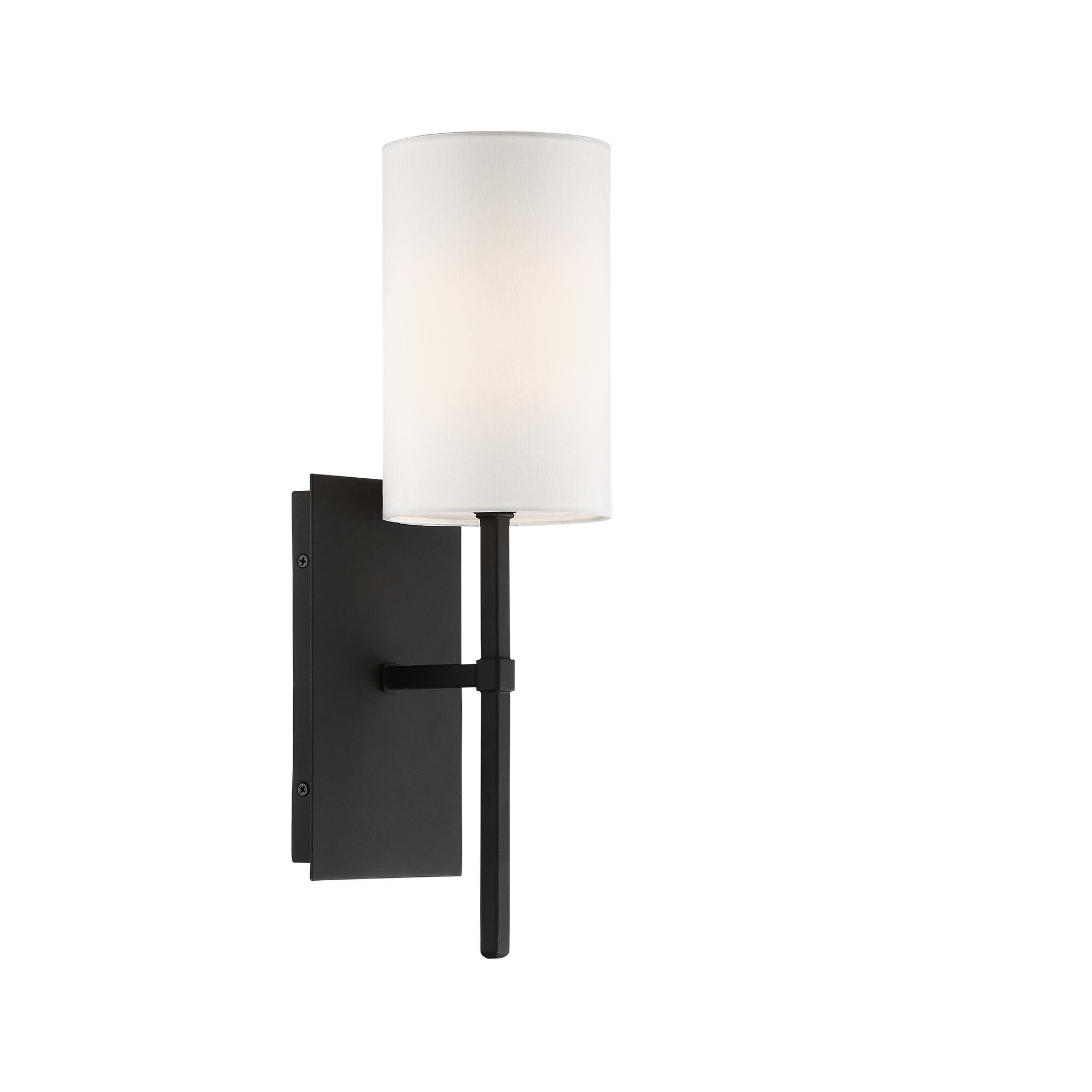 Shown in Black Forged finish and White Silk shade