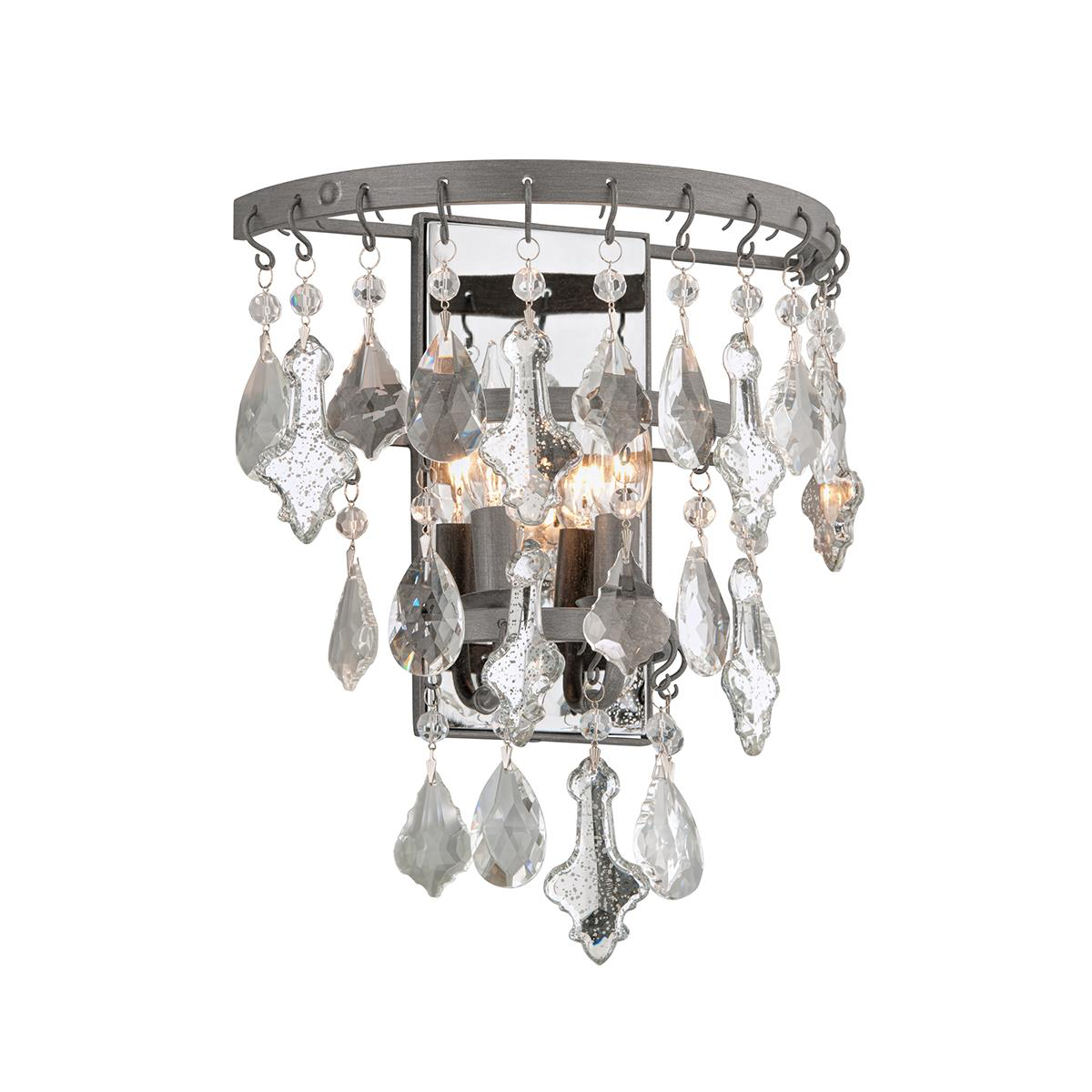 Shown in Graphite finish and Mercury-Plated- Clear glass and Crystal shade