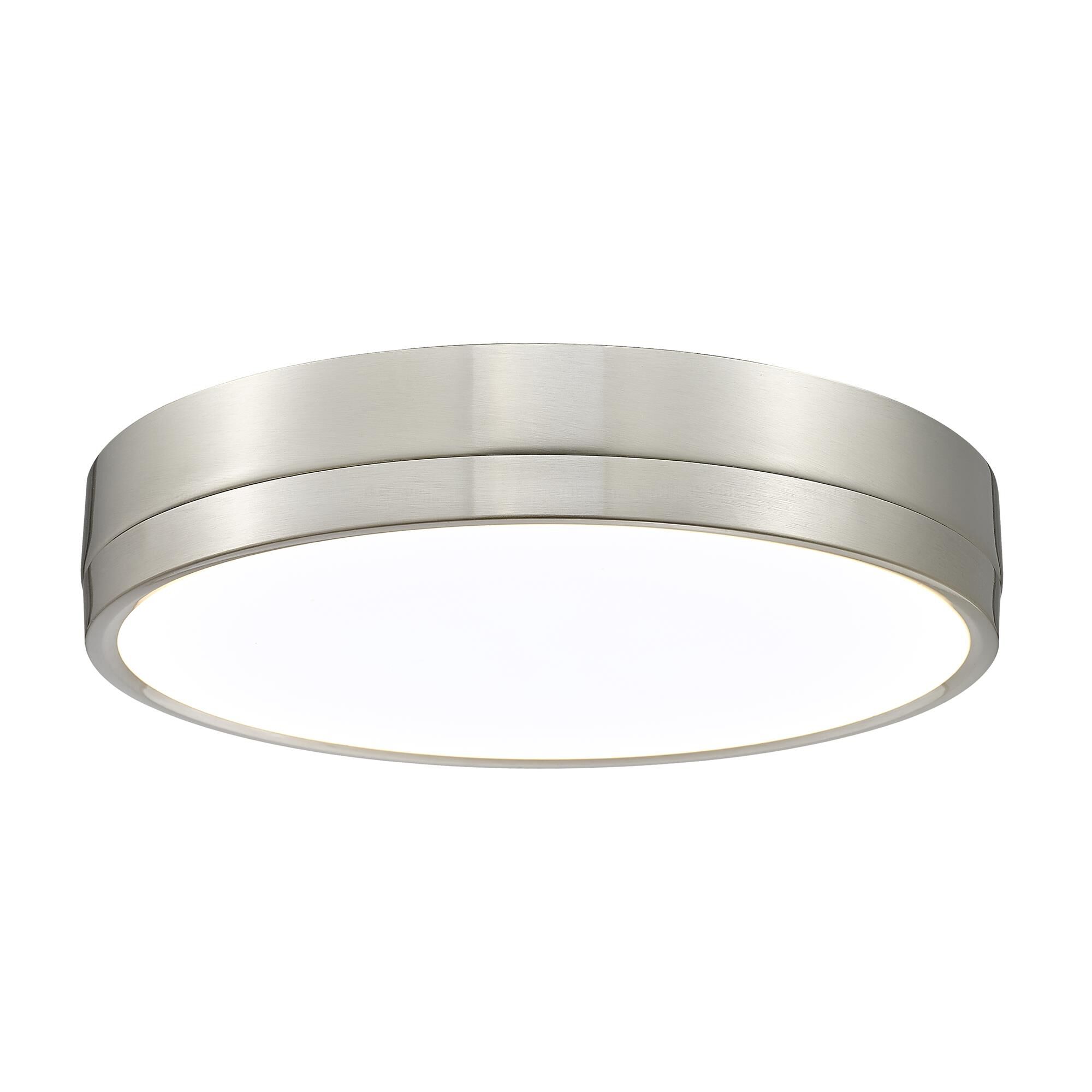 Shown in Brushed Nickel finish and Frosted glass and Frosted shade