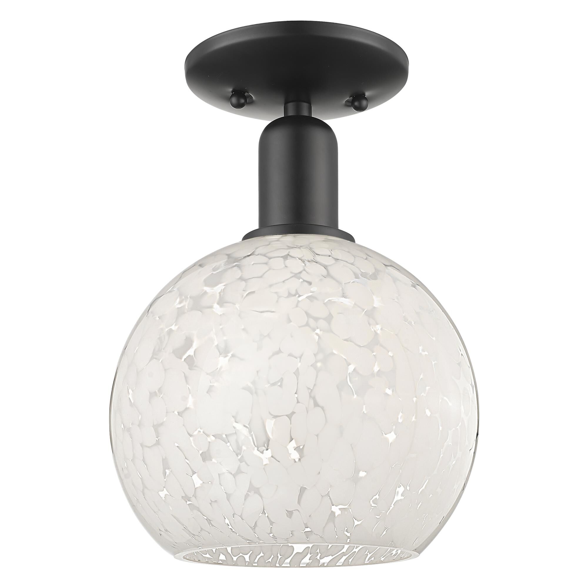 Shown in Matte Black finish and White Mouchette glass