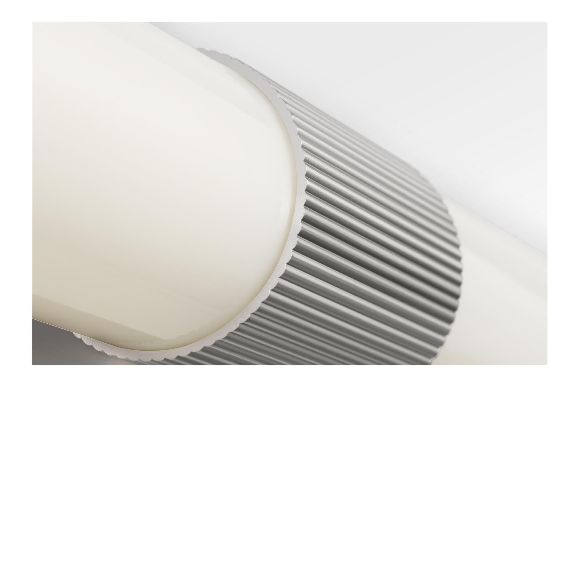 Shown in Brushed Nickel finish and White Acrylic shade