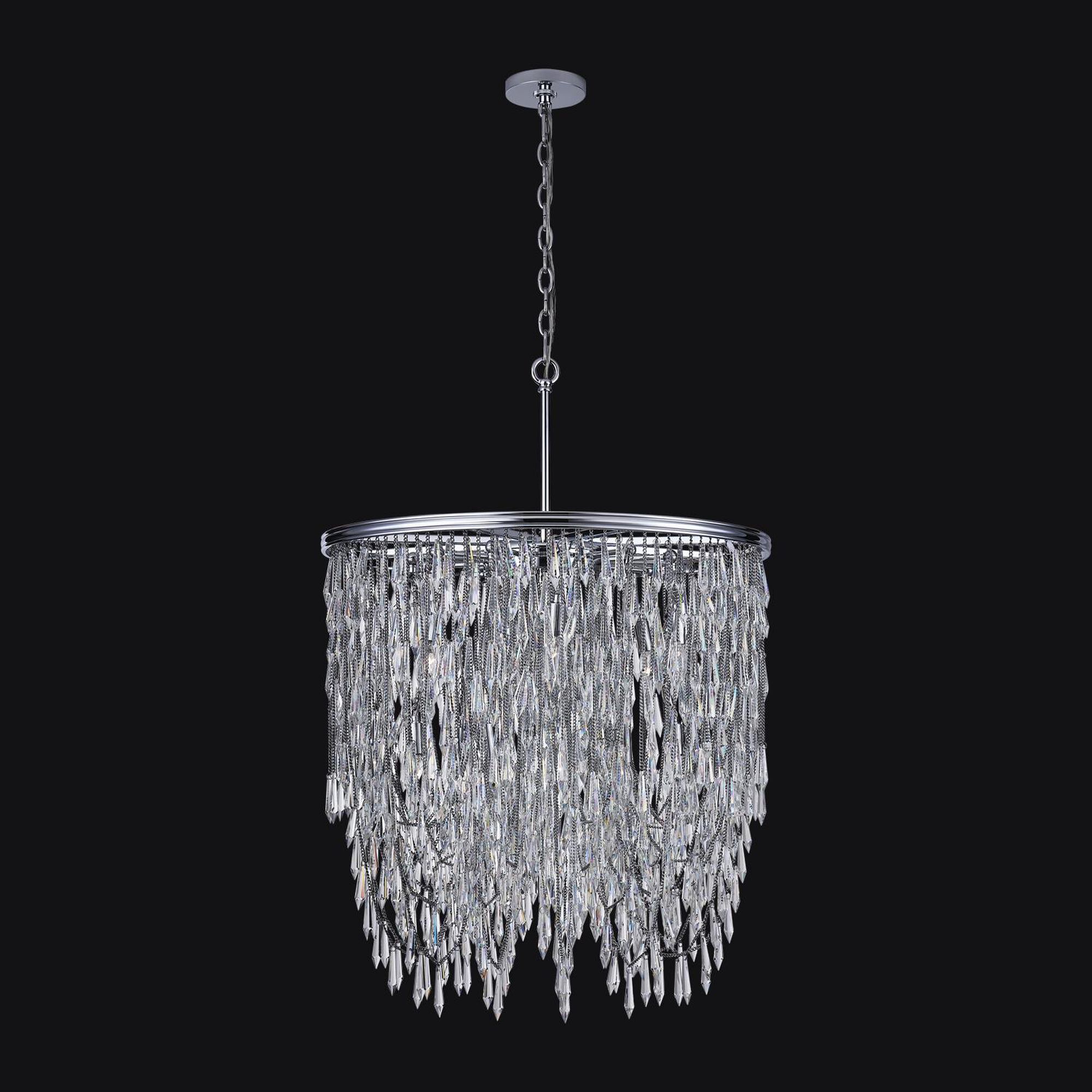 Shown in Polished Chrome finish and Firenze Clear crystal and 0.0 glass and 0.0 shade