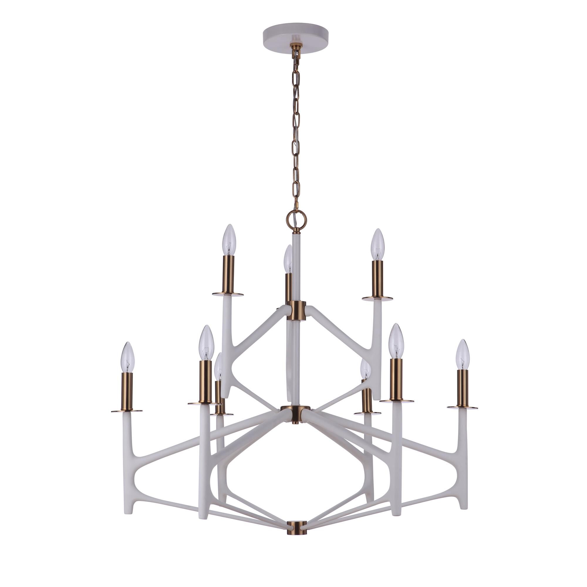 Shown in Matte White / Satin Brass finish