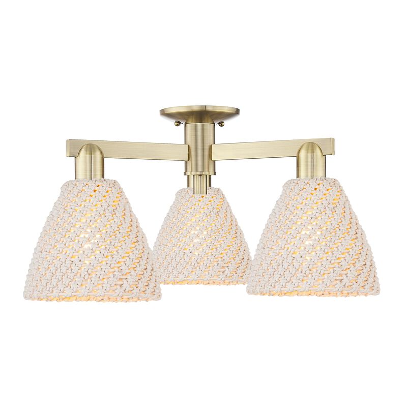 Bruno Marashlian Natural Ballston Dome 25 Inch Semi Flush Mount by Innovations Lighting