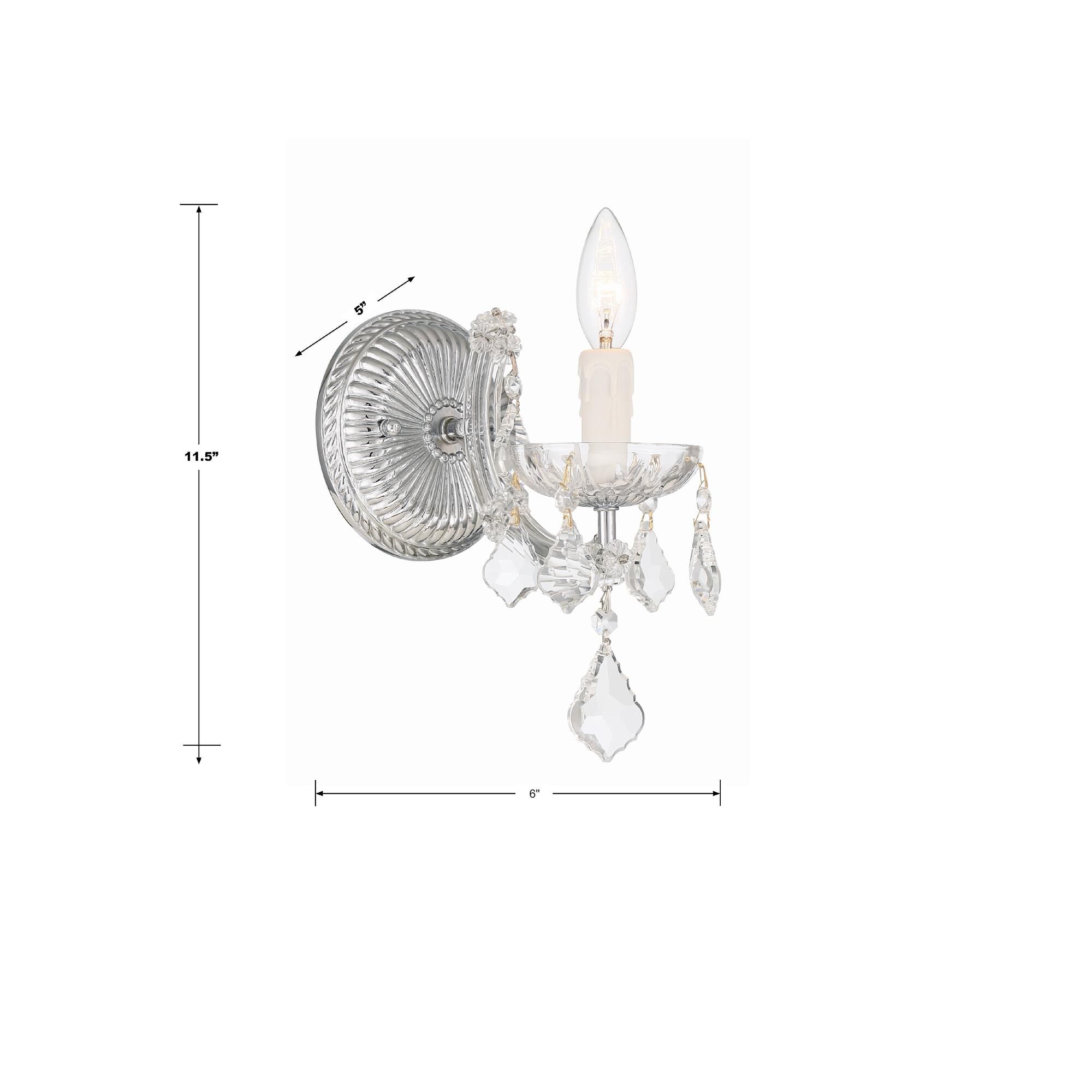 Shown in Polished Chrome finish and Clear Hand Cut crystal
