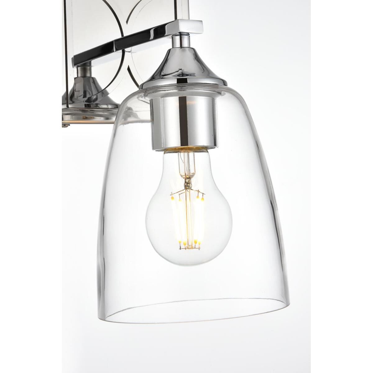 Shown in Chrome  finish and Clear glass