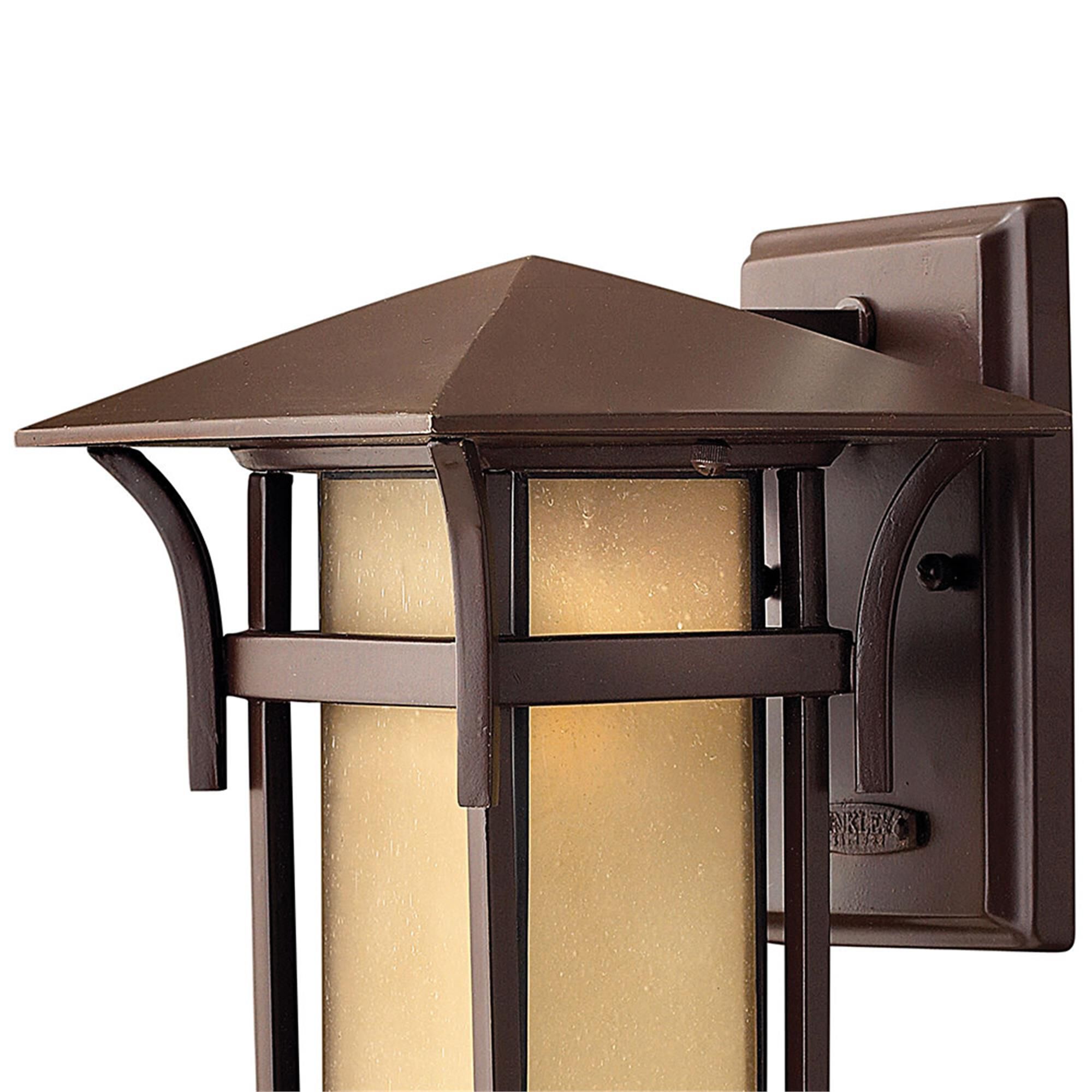Shown in Anchor Bronze finish and Etched Amber Seedy Bound glass