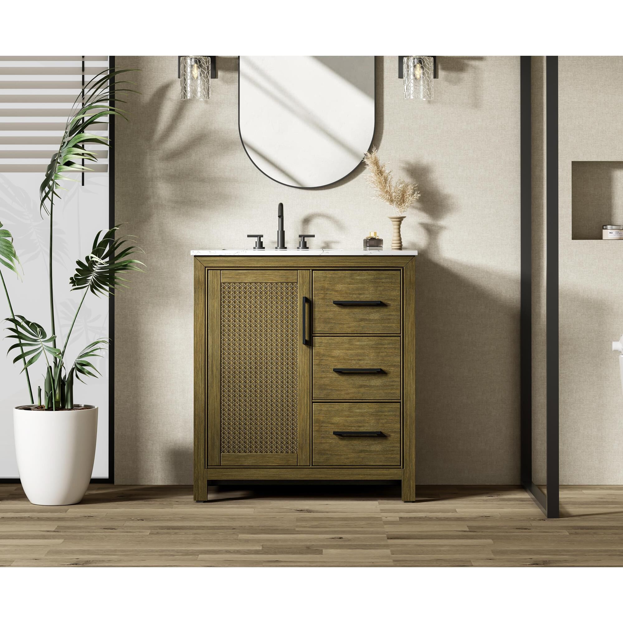 Shown in Hazel Oak finish