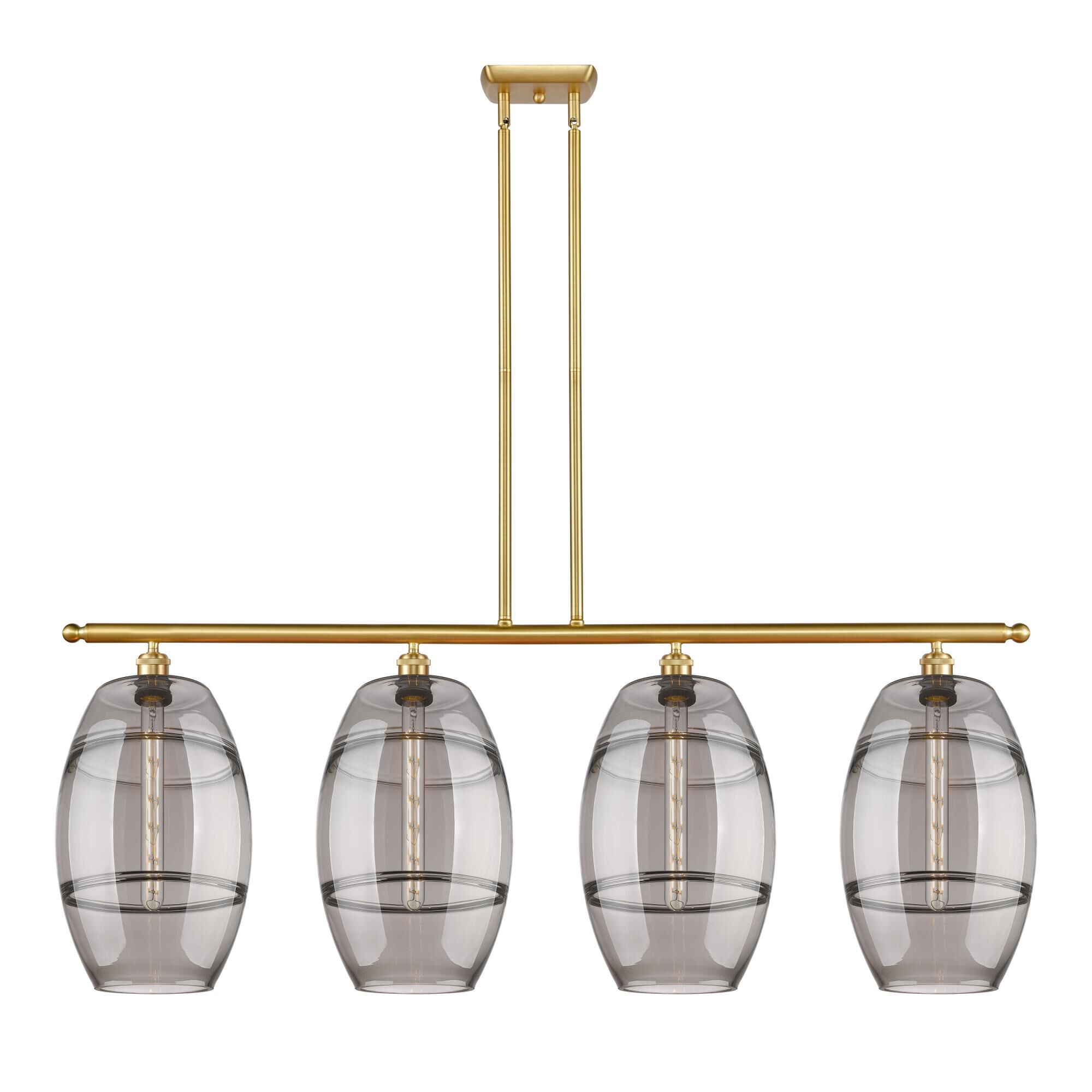 Shown in Satin Gold finish and Light Smoke glass