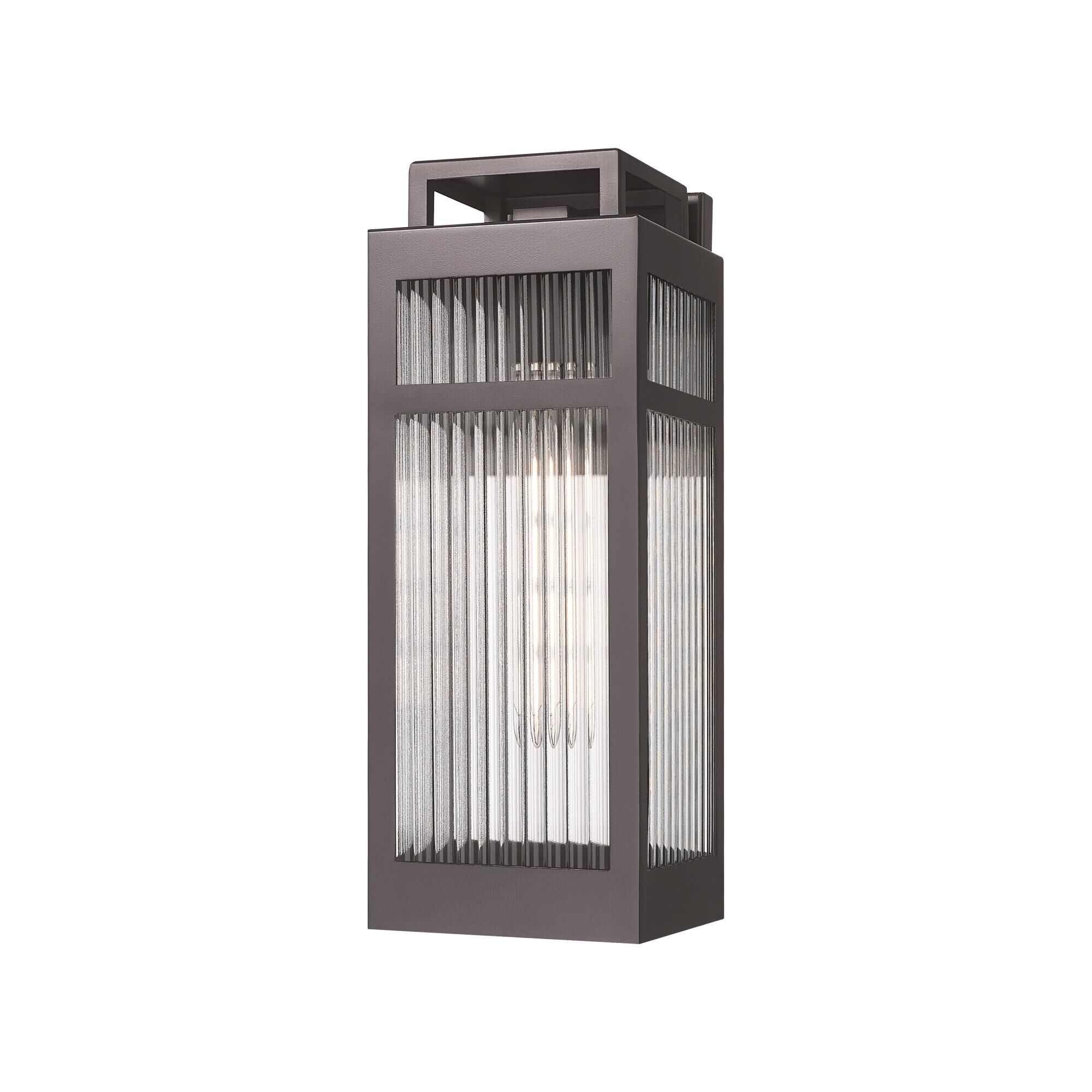 Shown in Bronze finish and Striped Clear shade