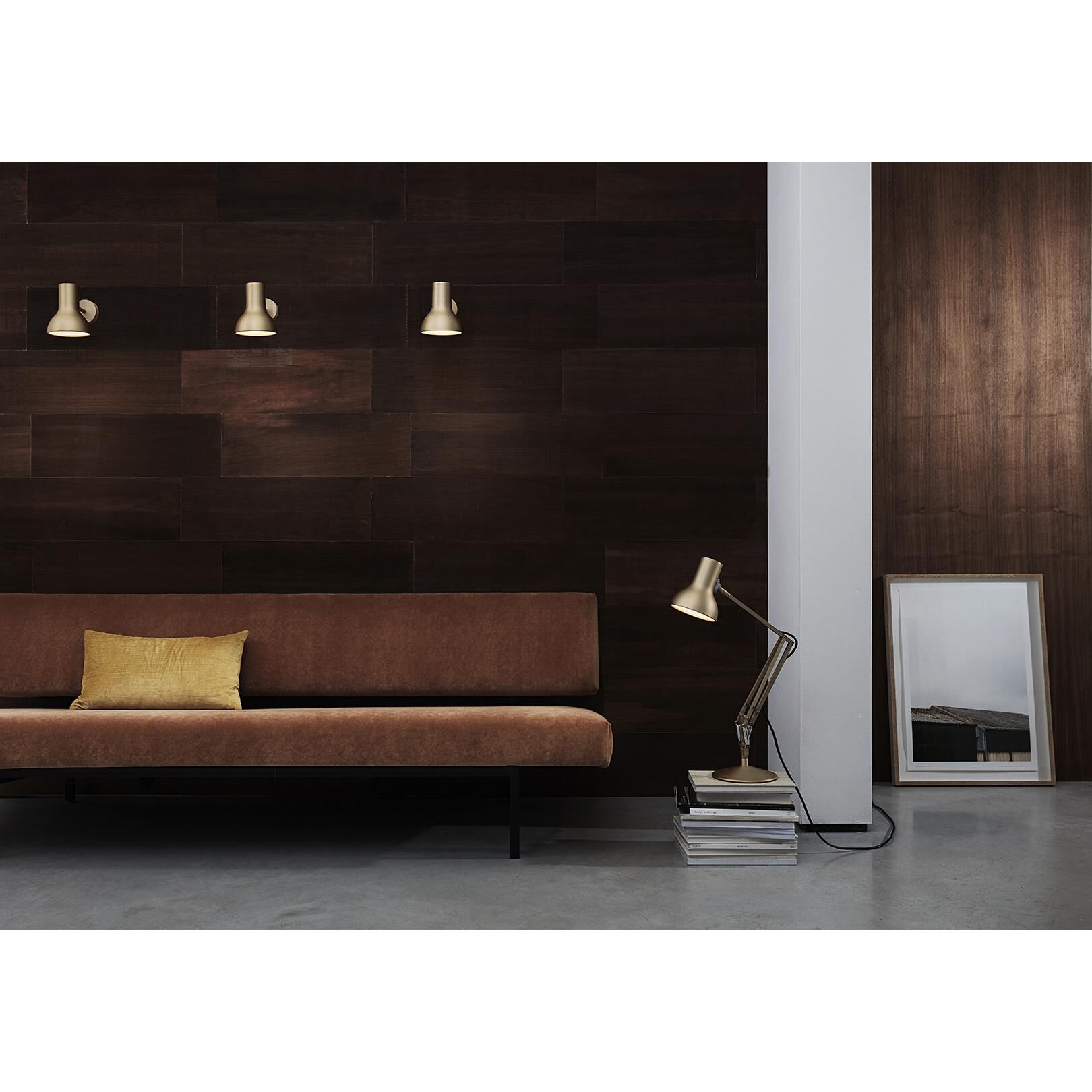 Shown in Gold Luster finish and Aluminum shade