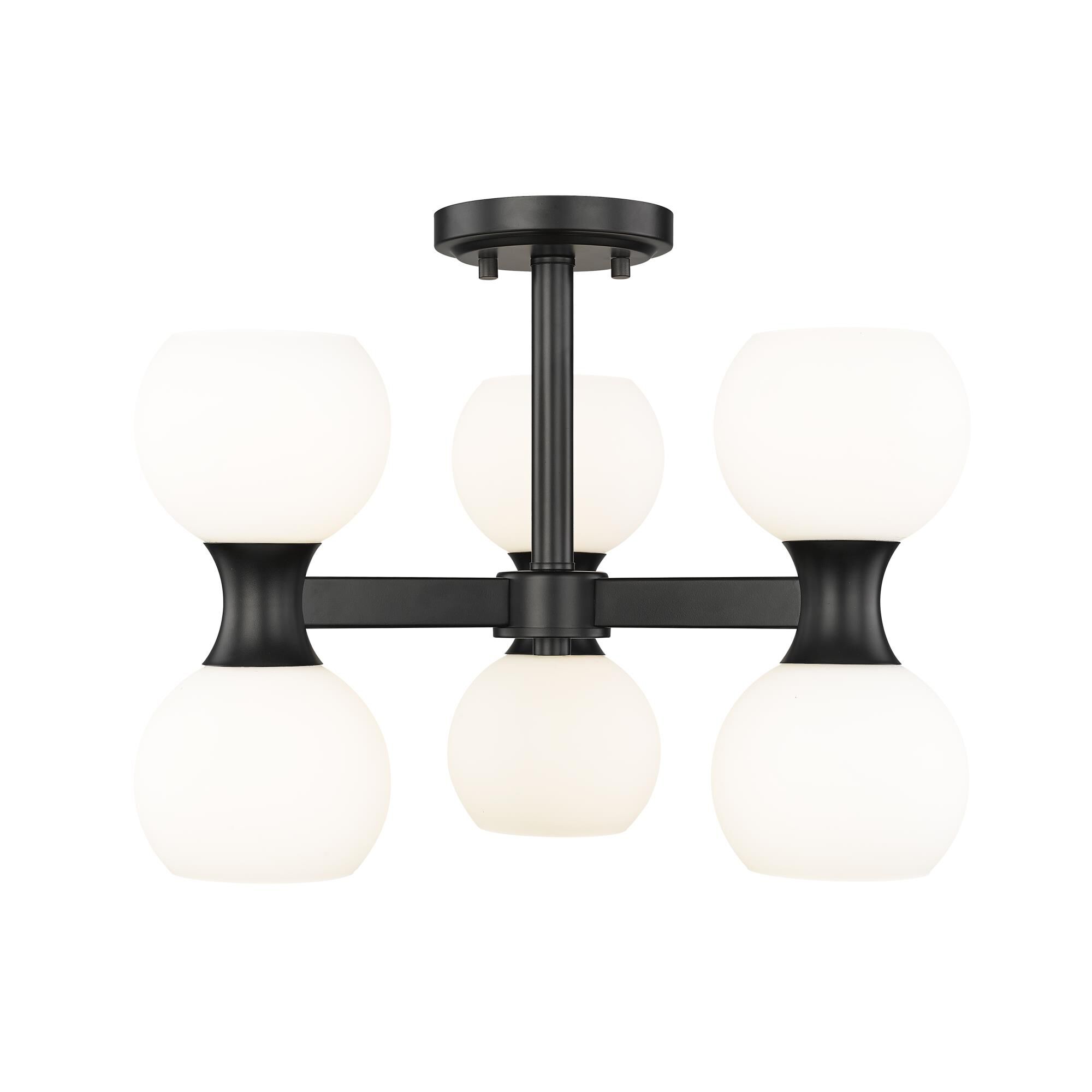 Shown in Matte Black finish and Matte Opal glass