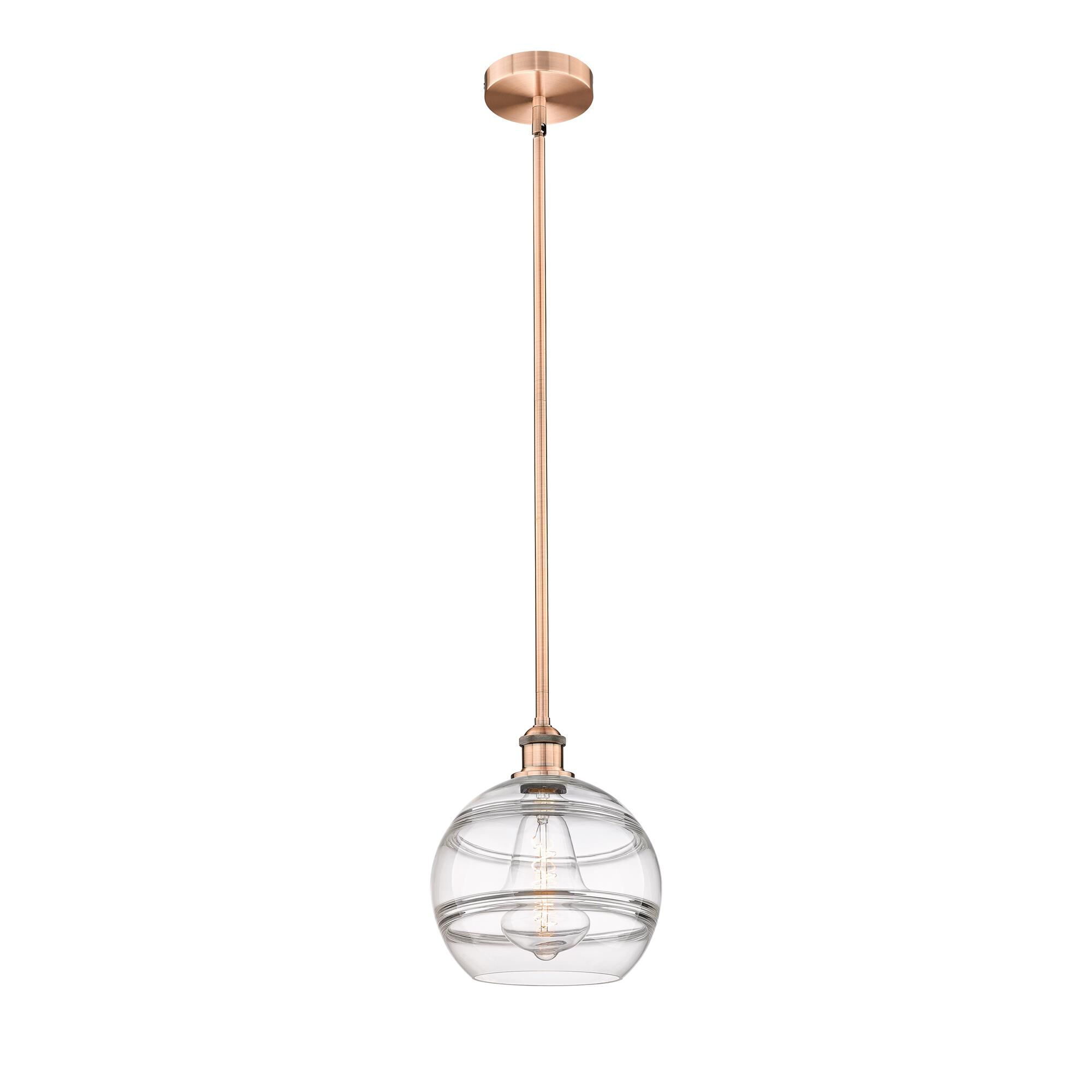 Shown in Antique Copper finish and Clear glass