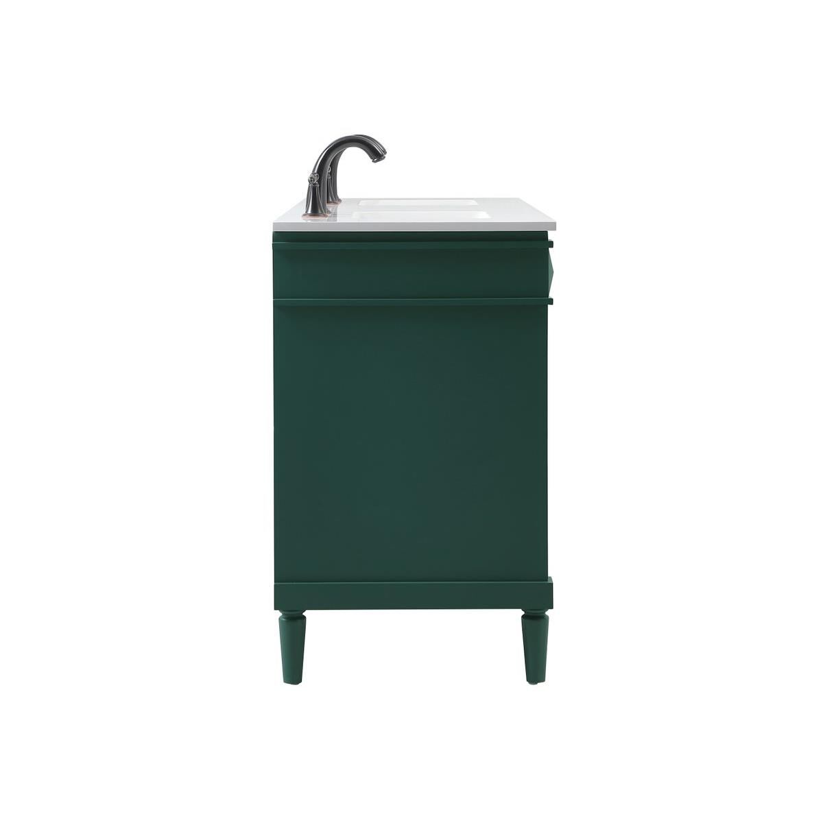 Shown in Green finish and Single Bathroom Vanity accent