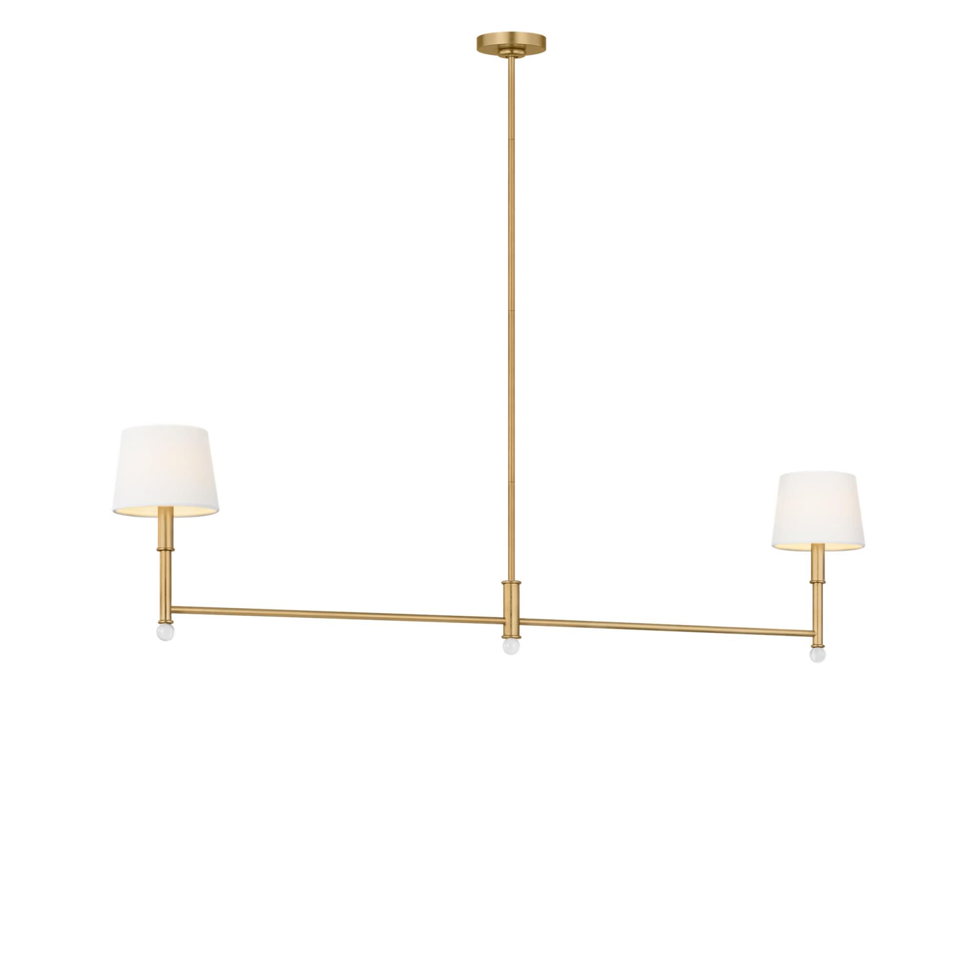 Shown in Gild finish and White Linen Fabric shade