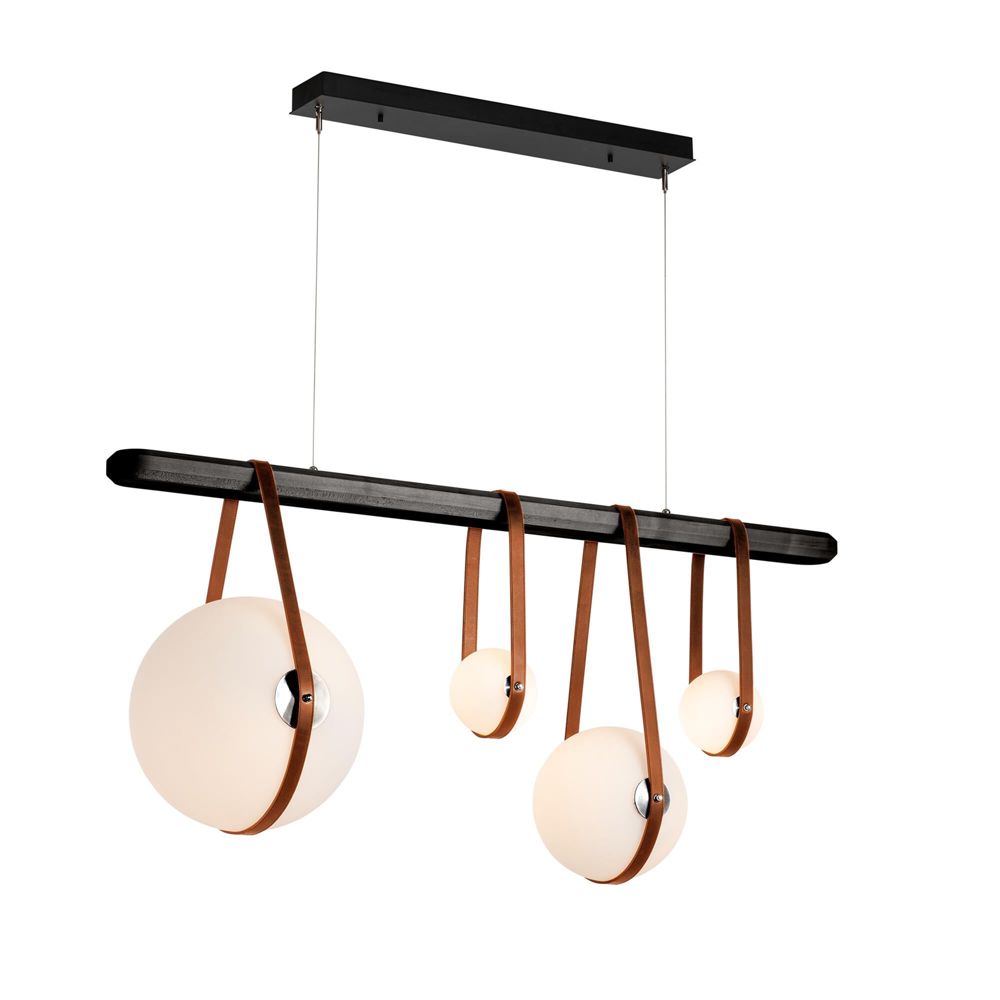 Shown in Black finish and Opal glass and Polished Nickel accent