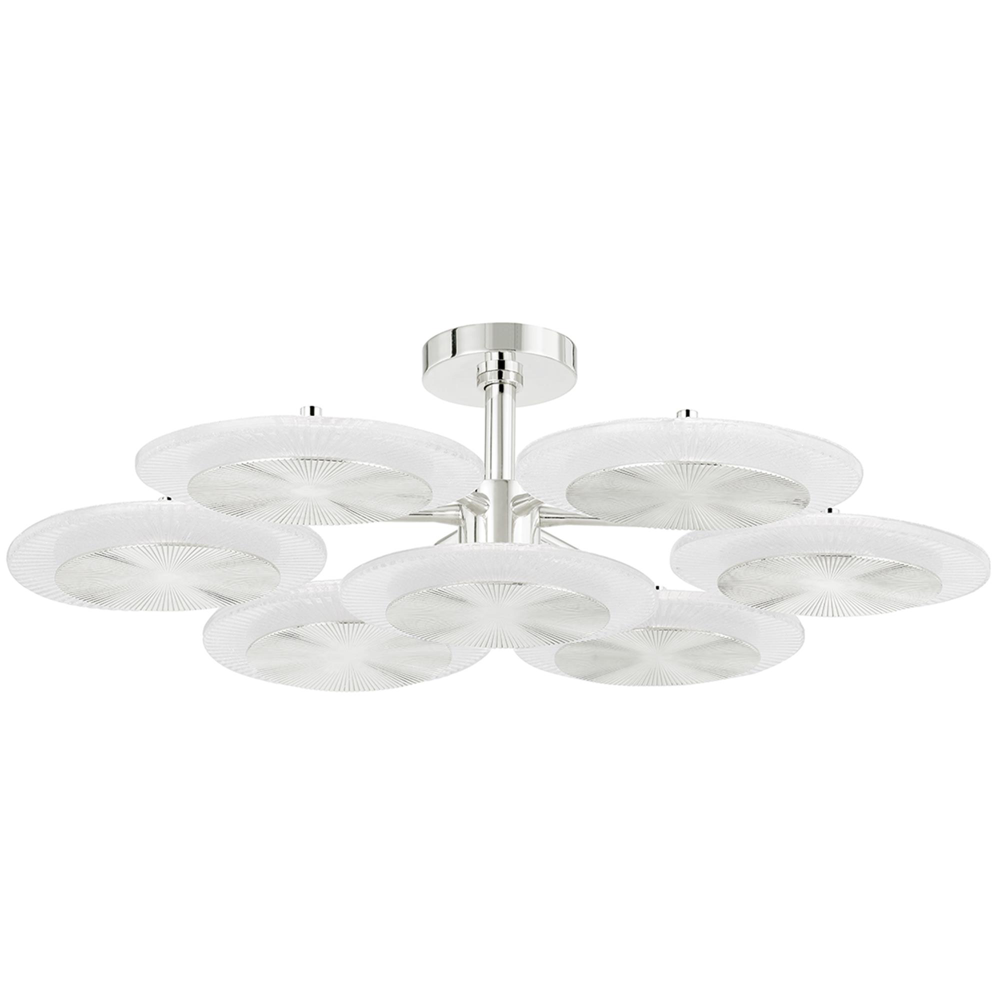 Shown in Polished Nickel finish and Clear glass