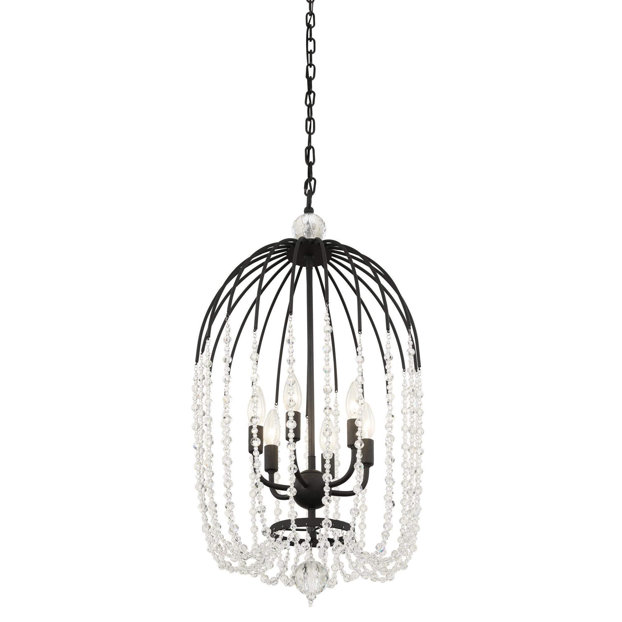 Shown in Matte Black finish and Crystals glass