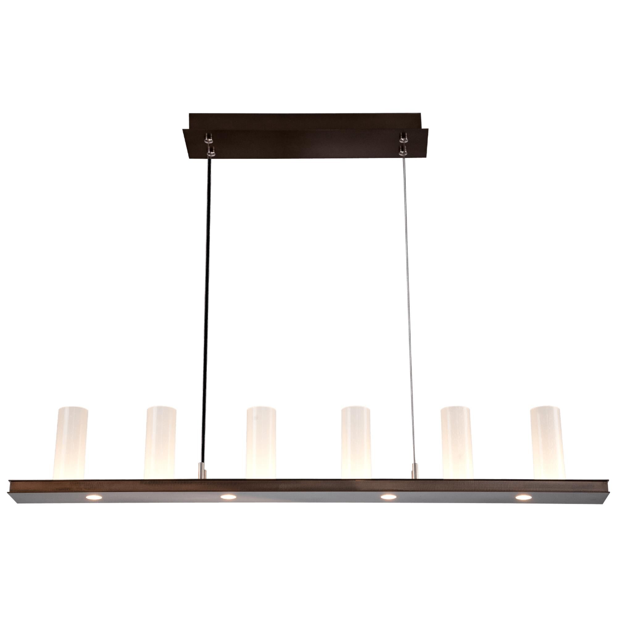 Shown in Oil Rubbed Bronze finish and Frosted Seeded Cylinder glass