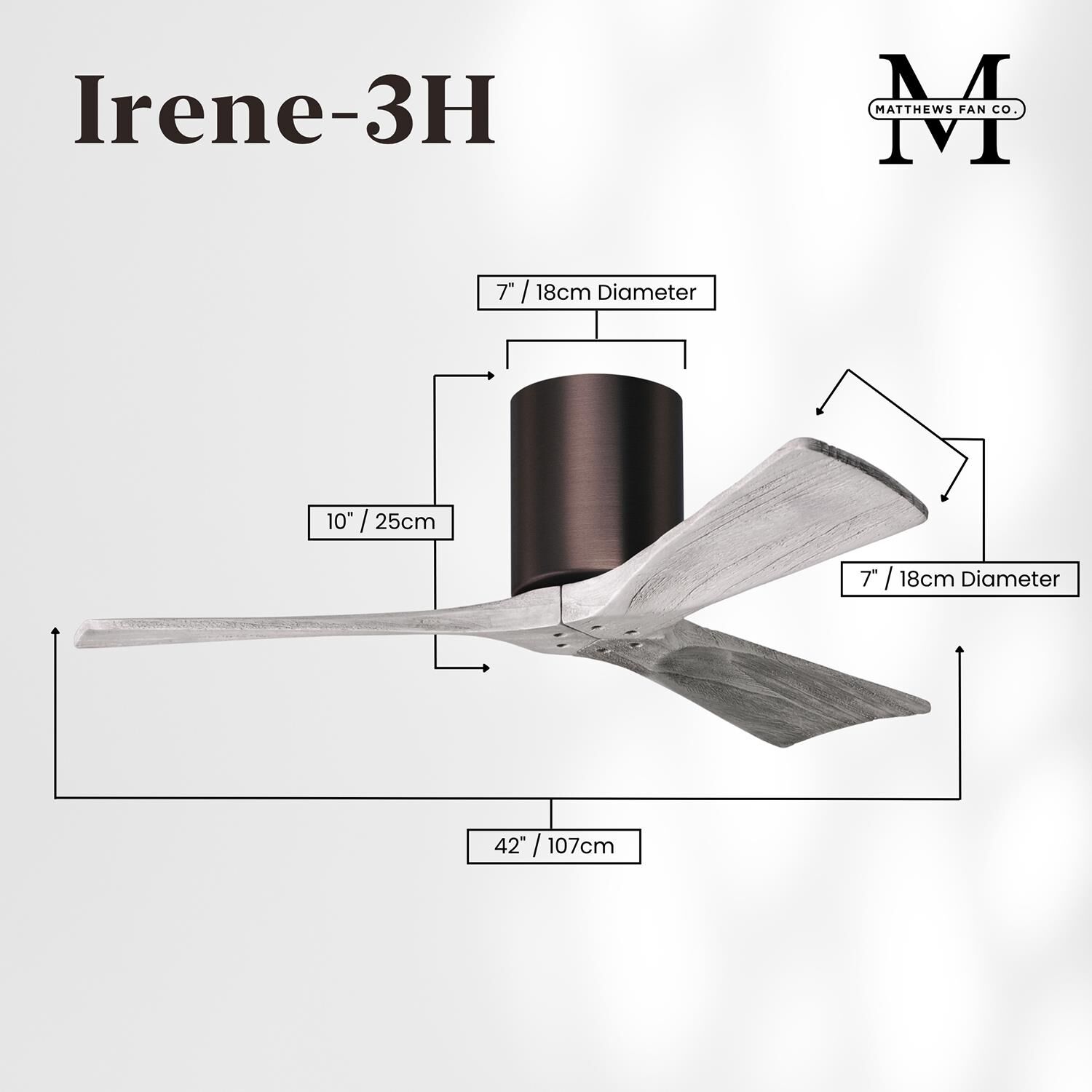 Irene 42 Inch Flush Mount Fan by Matthews Fan Company