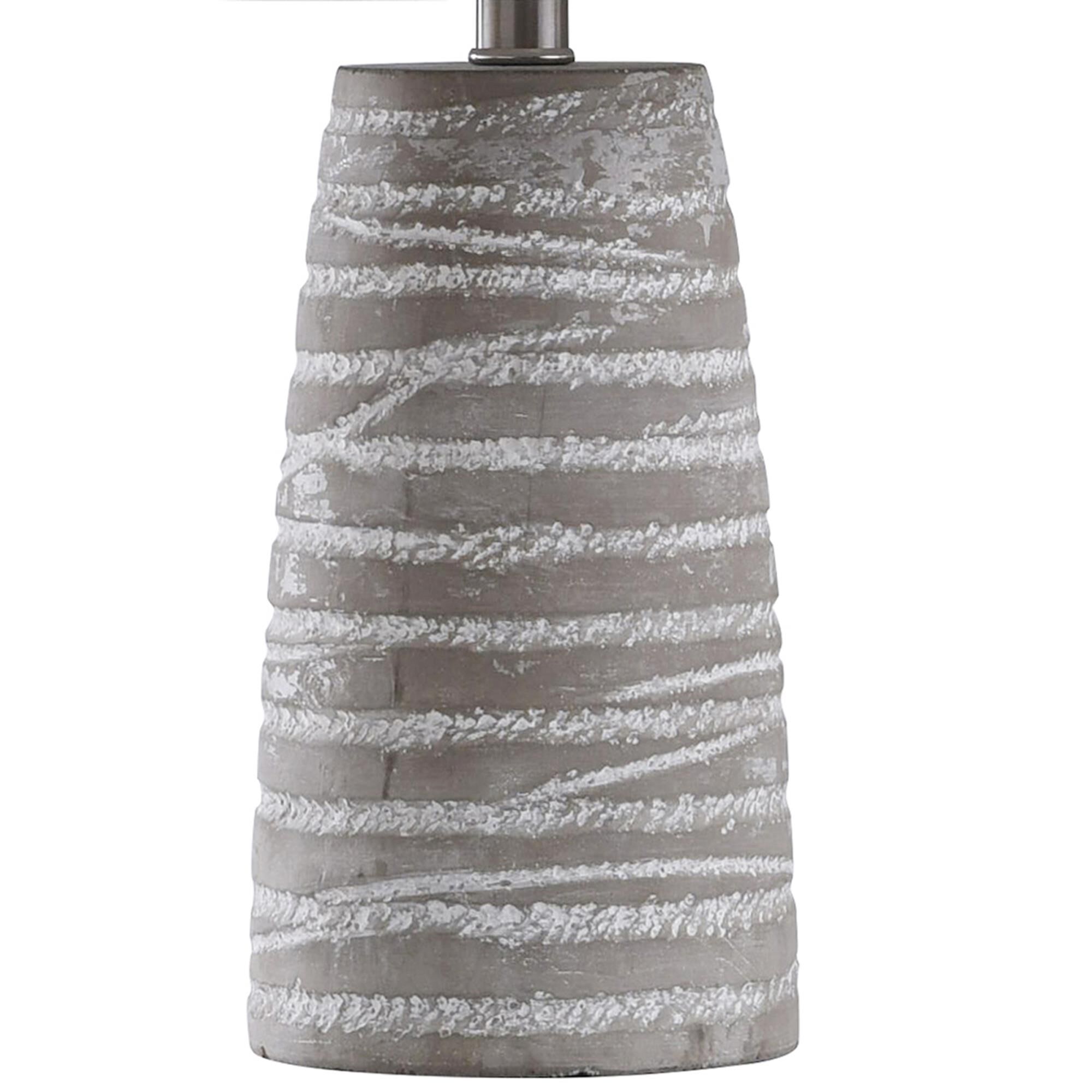 Shown in Gray Washed finish and Beige Hardback Fabric shade