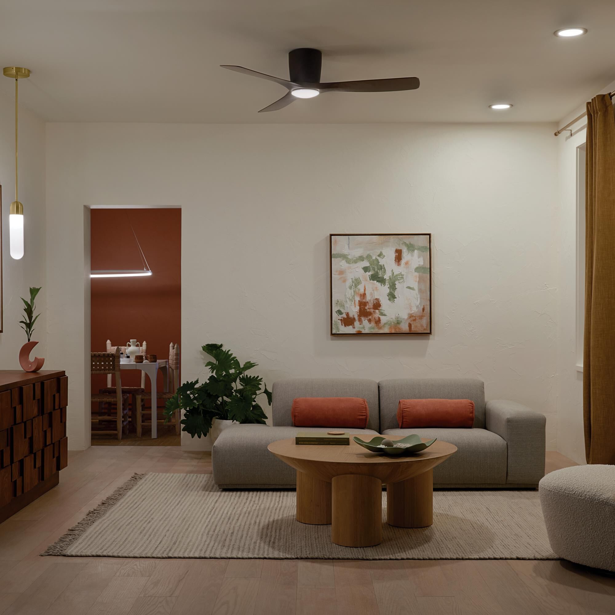 Shown in Satin Natural Bronze finish and Frosted White Polycarbonate Lens glass