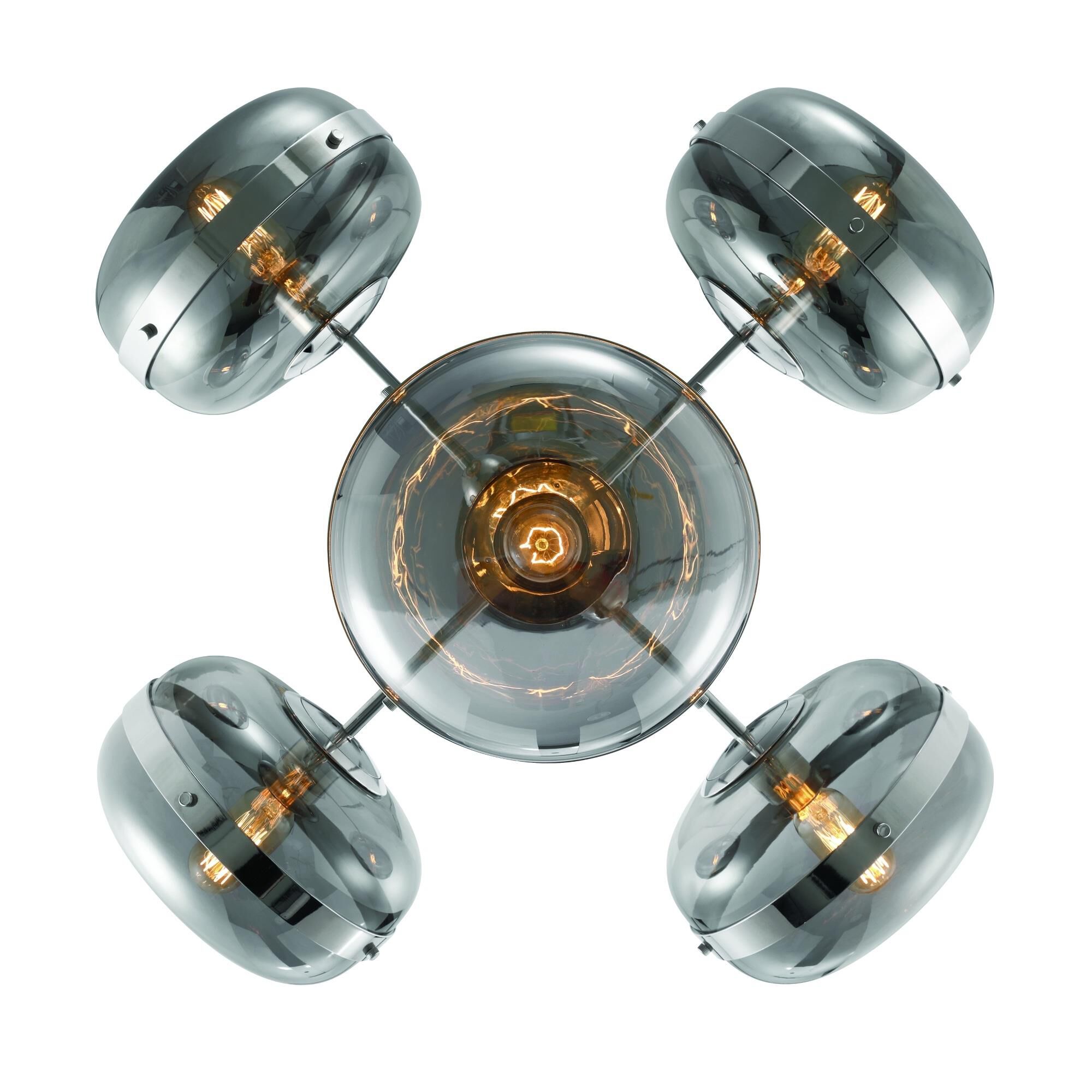 Shown in Nickel finish and Smoke  glass