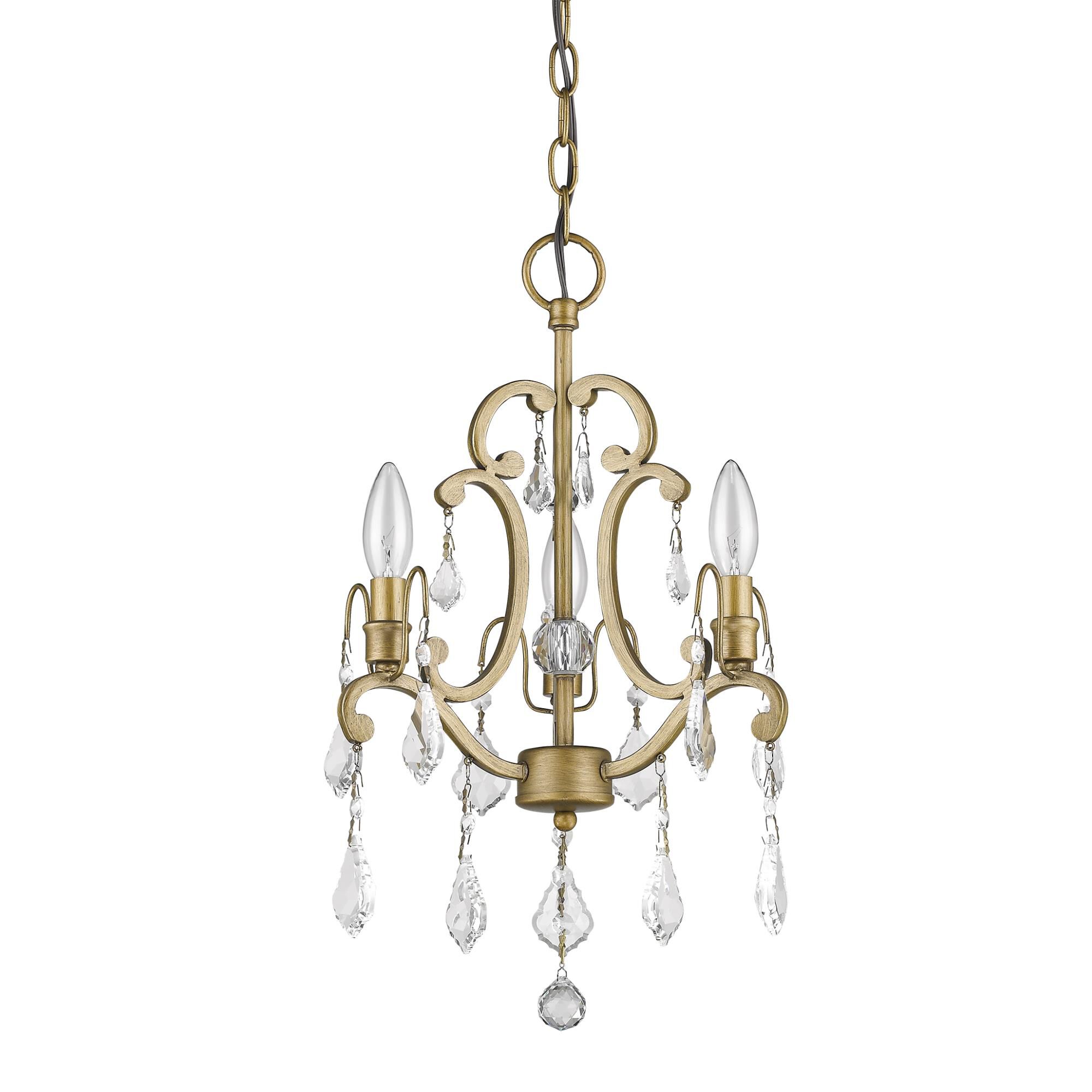 Shown in Antique Gold finish and -- glass and -- shade