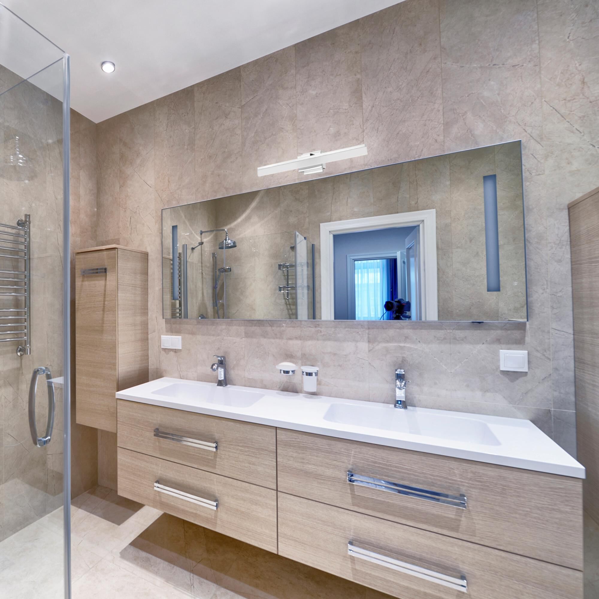 Shown in Chrome finish and Satin Acrylic shade