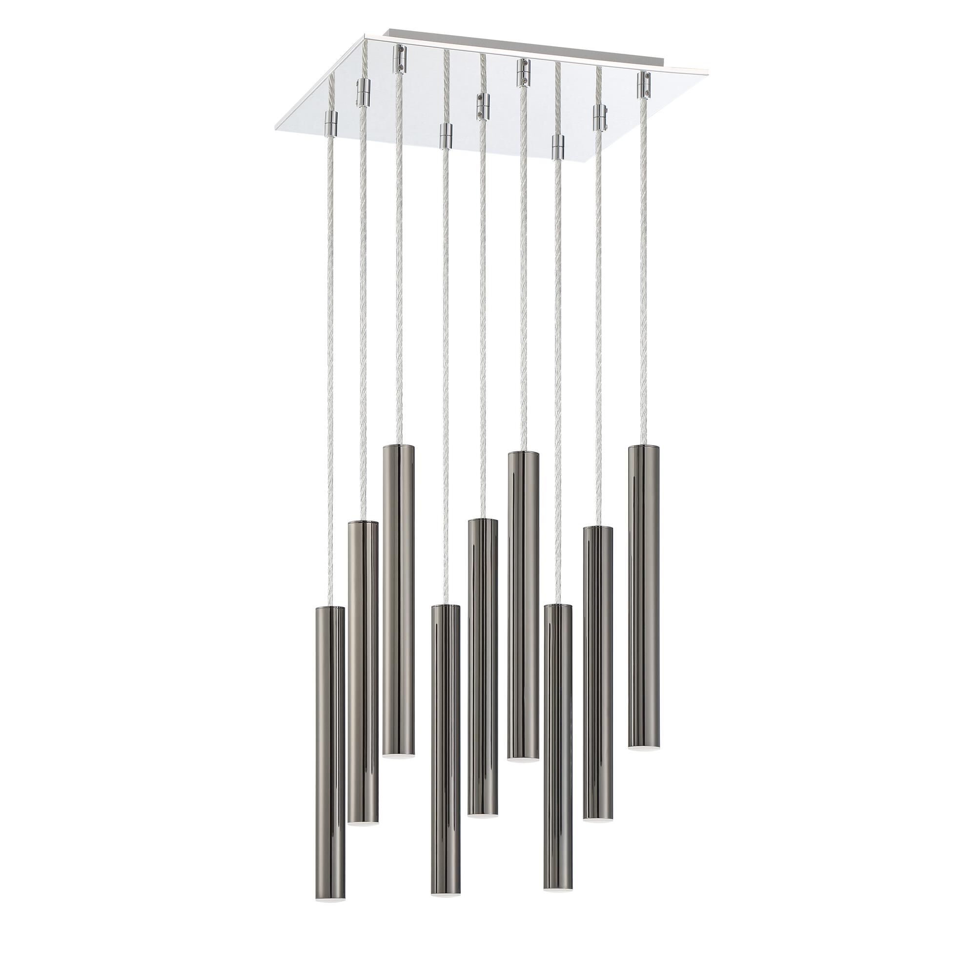 Shown in Chrome finish and Steel glass and Steel shade