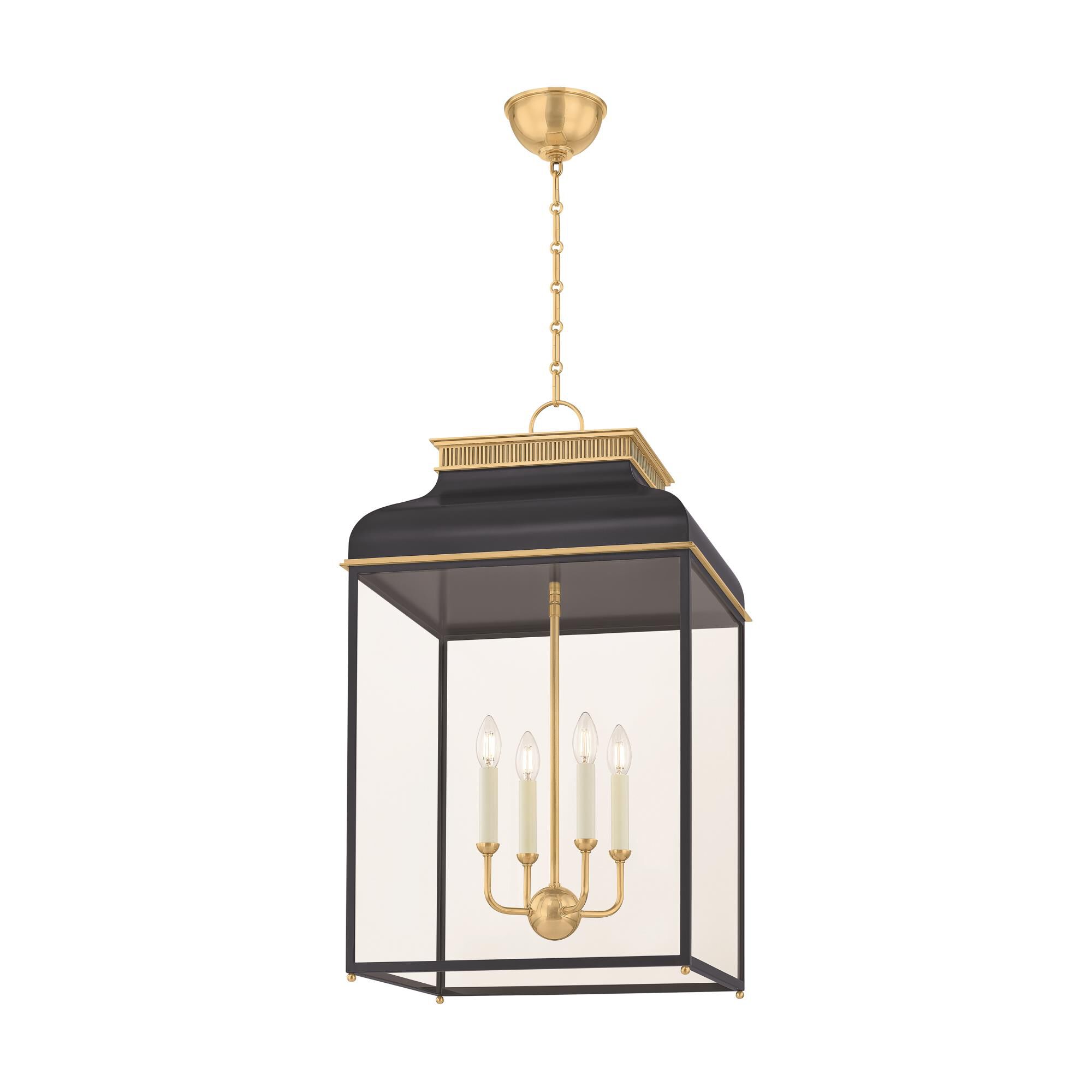 Shown in Aged Brass and Distressed Bronze finish and Clear glass