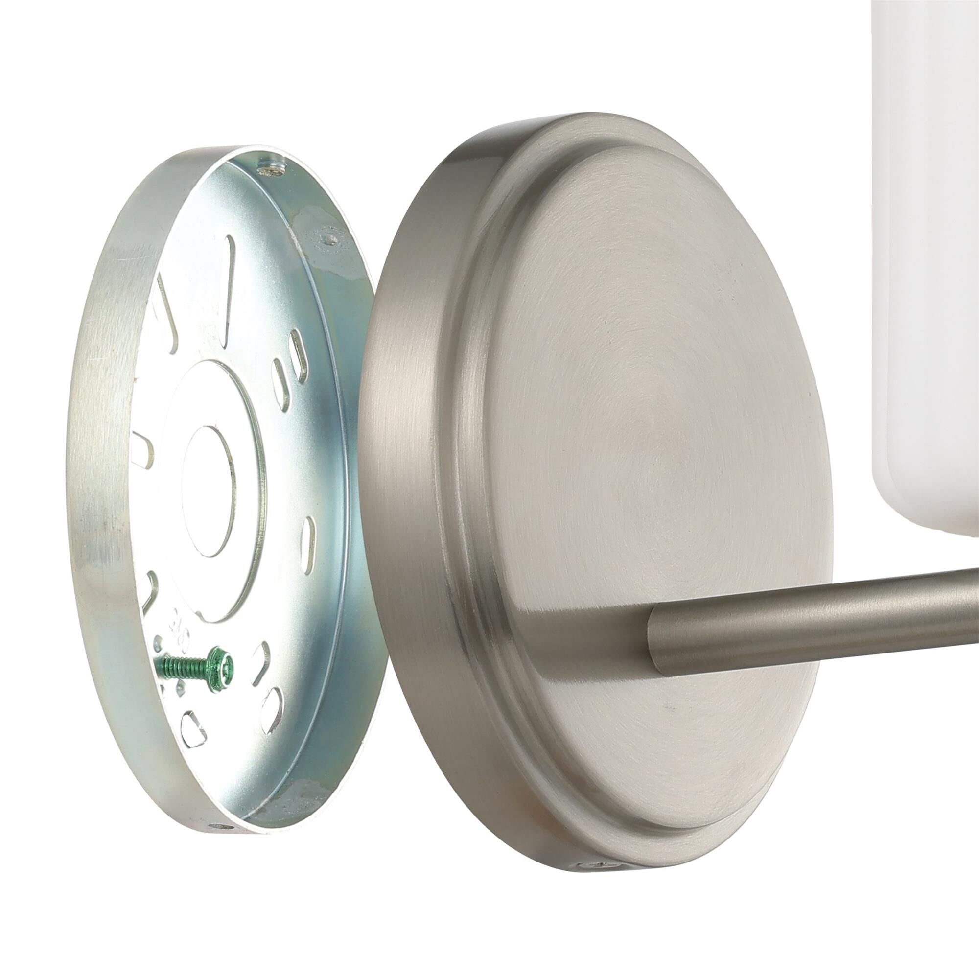 Shown in Brushed Nickel finish and Etched Opal Ribbed glass
